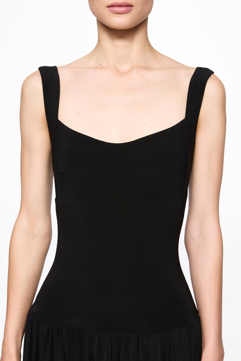 ATU Body Couture robe corset midi noire drapée jersey