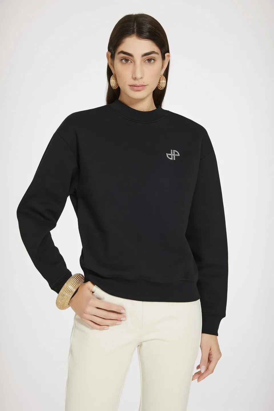 Patou JE114 sweat noir coton bio cristal JP