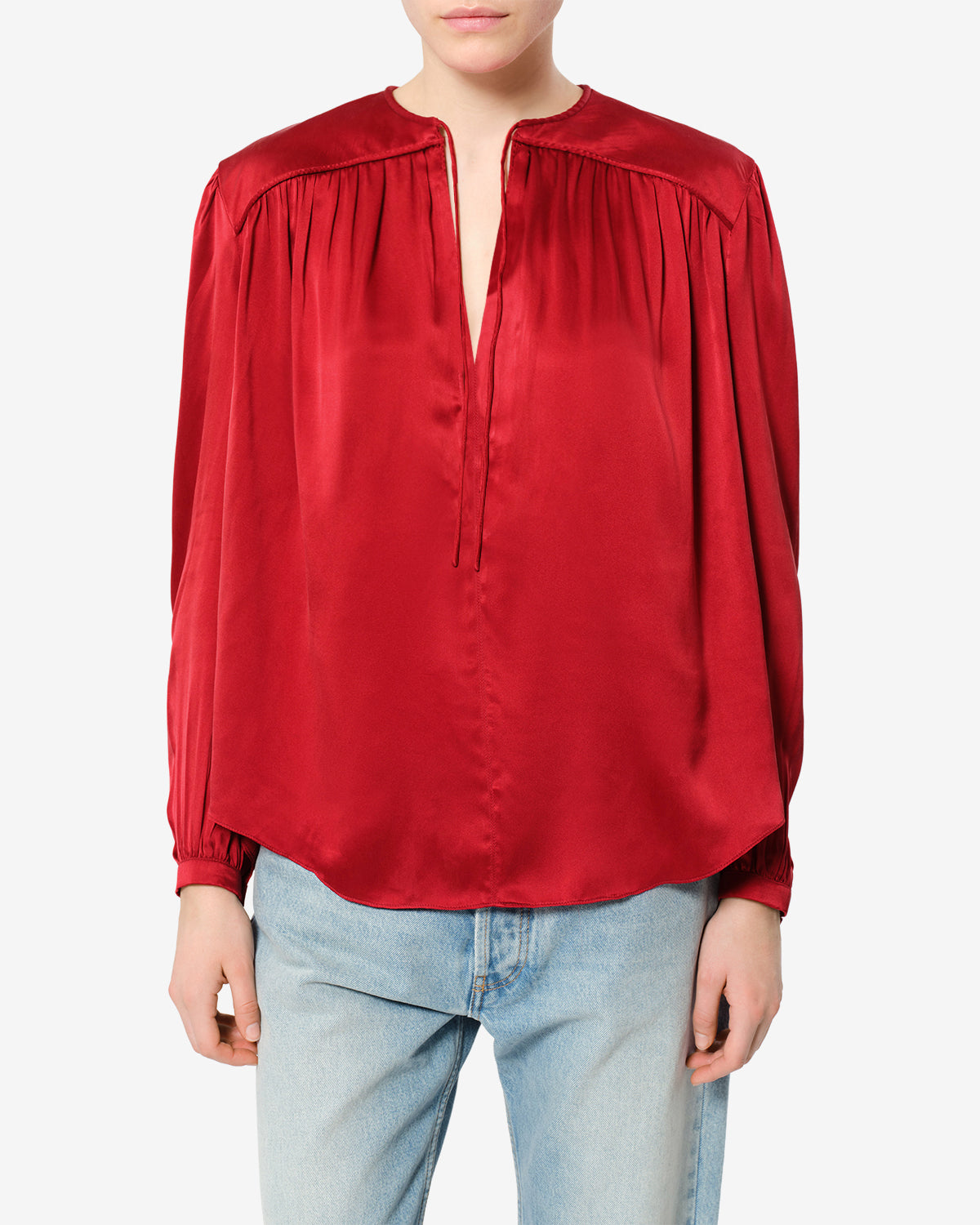 Isabel Marant Laraya blouse soie rouge ample