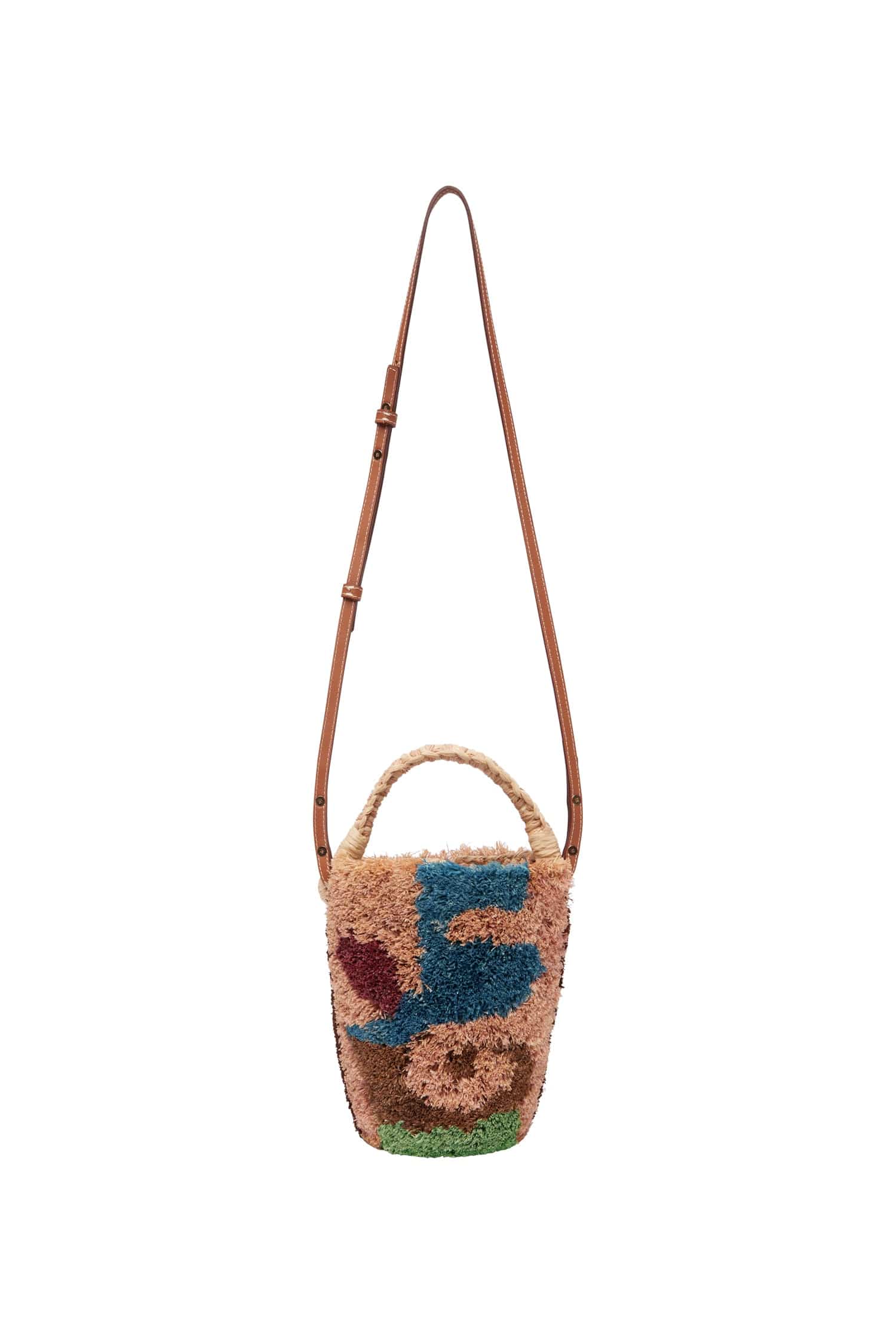 Alemaïs Michelle sac panier mini raphia cuir OS