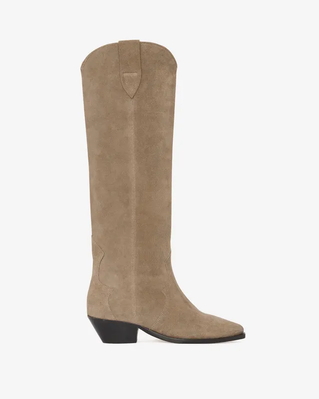 Isabel Marant Denvee bottes santiag taupe cuir talon 4 cm