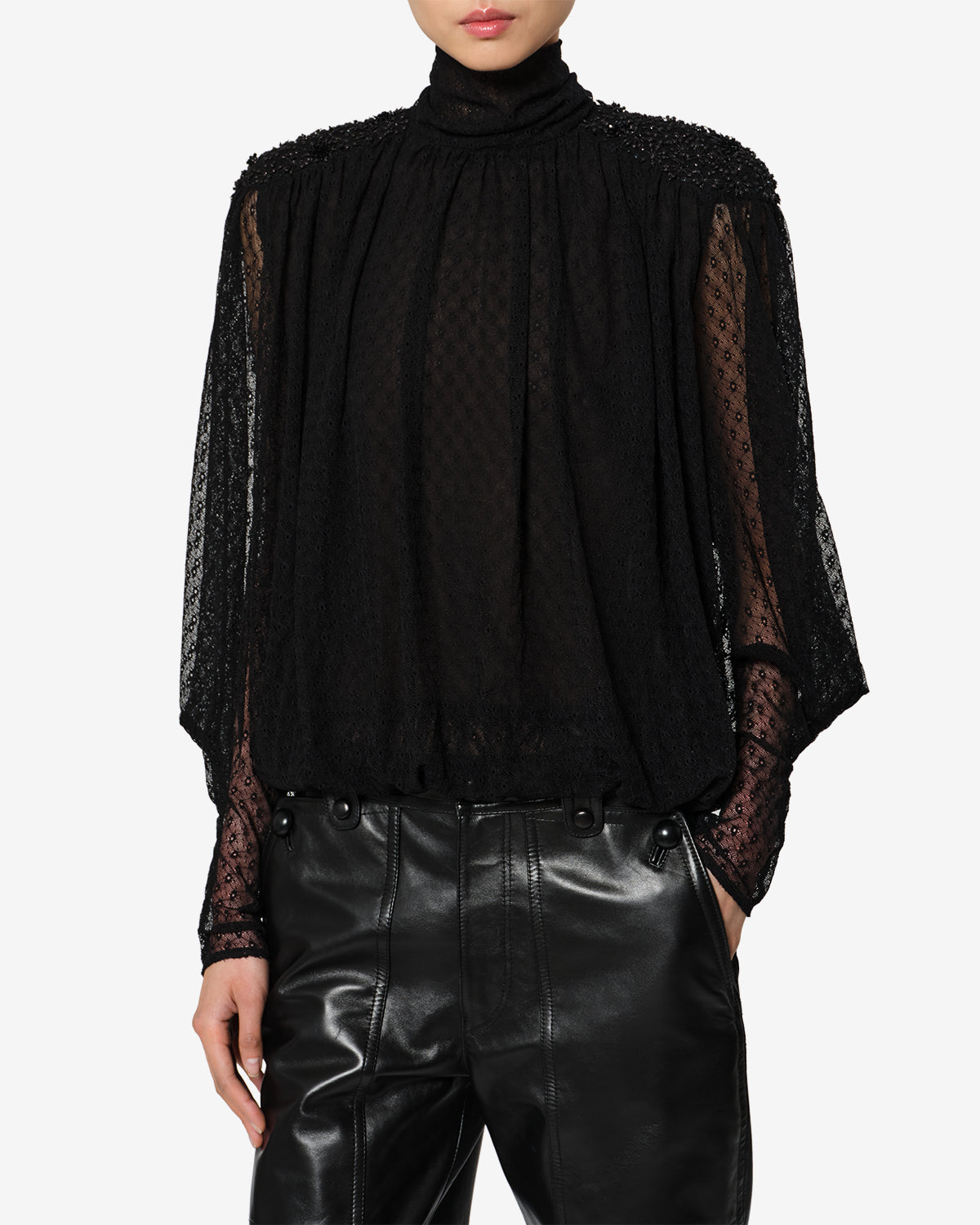 Isabel Marant Oeste blouse dentelle noir plumetis 34-42
