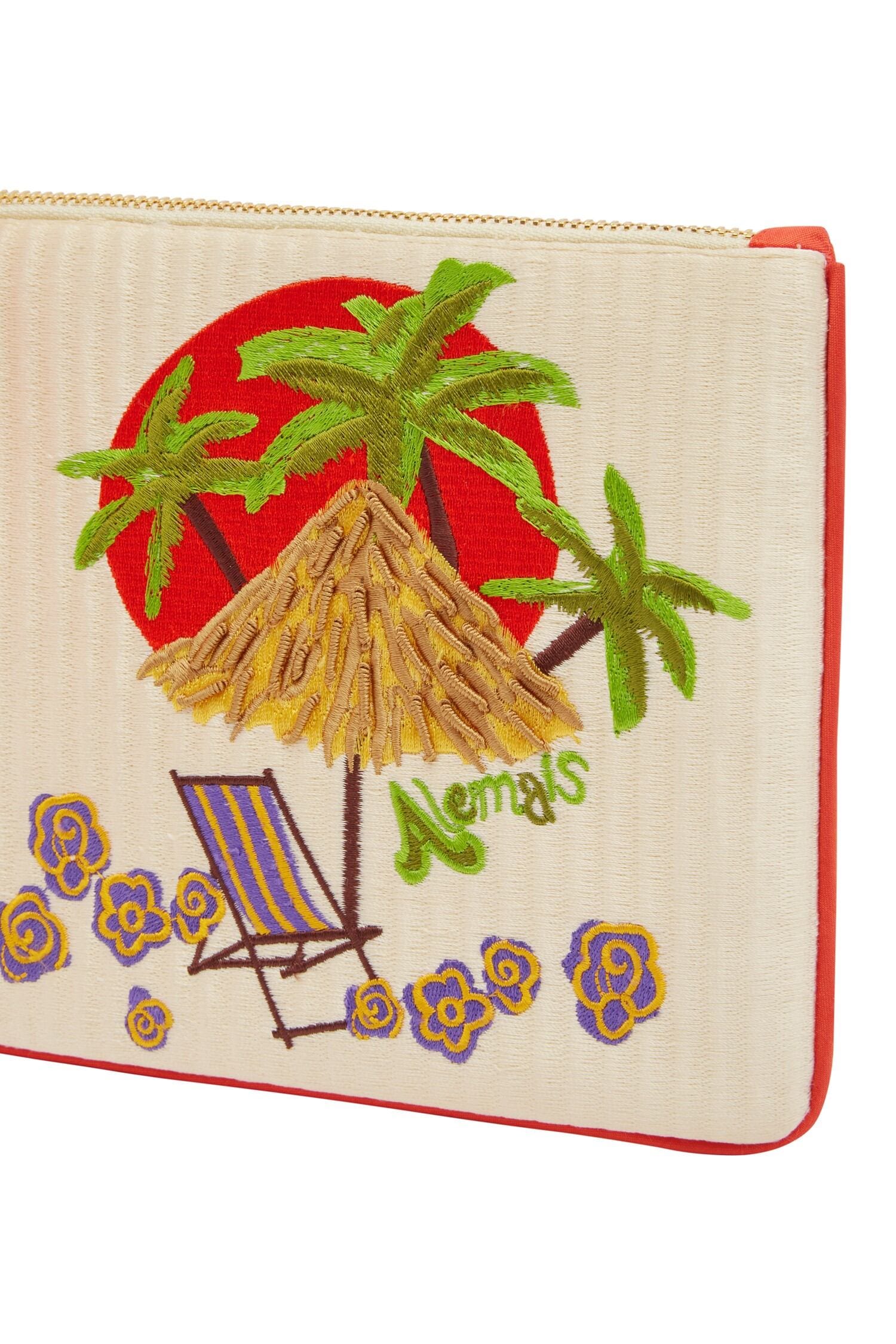 Alemaïs Island Cove pochette clutch brodée motif île