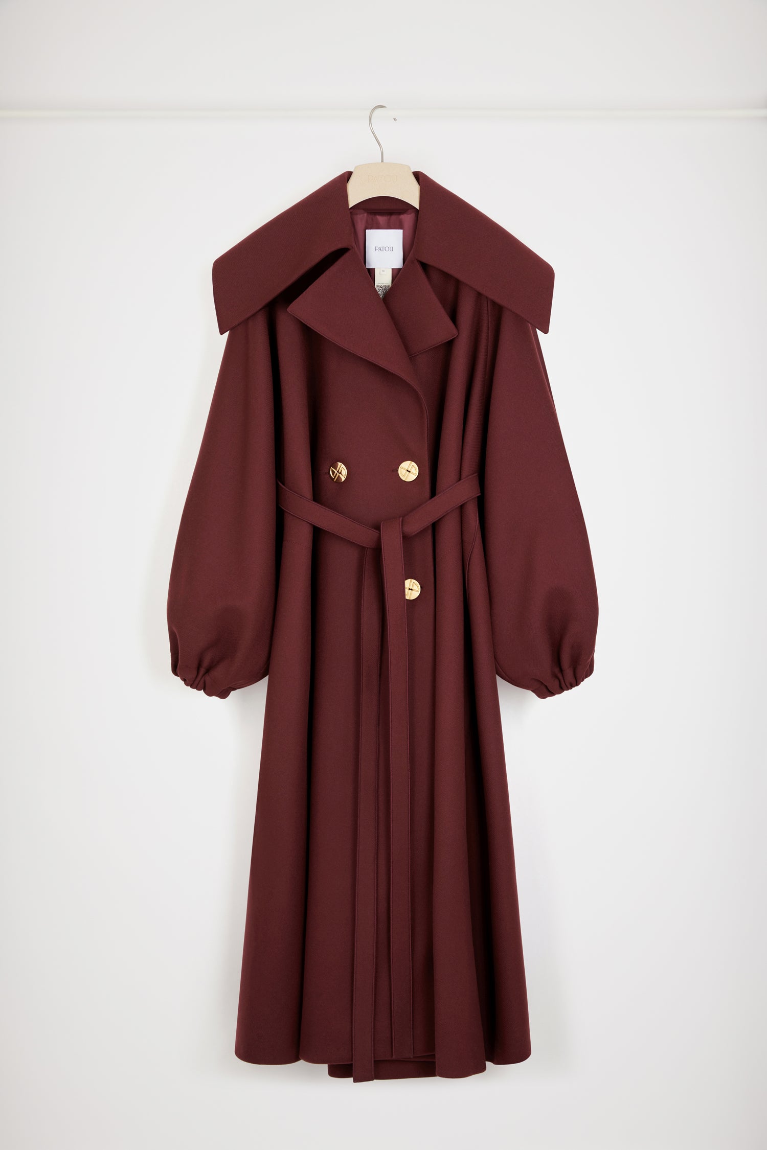 Patou Coats H23CO0160148496B manteau laine ruby wine