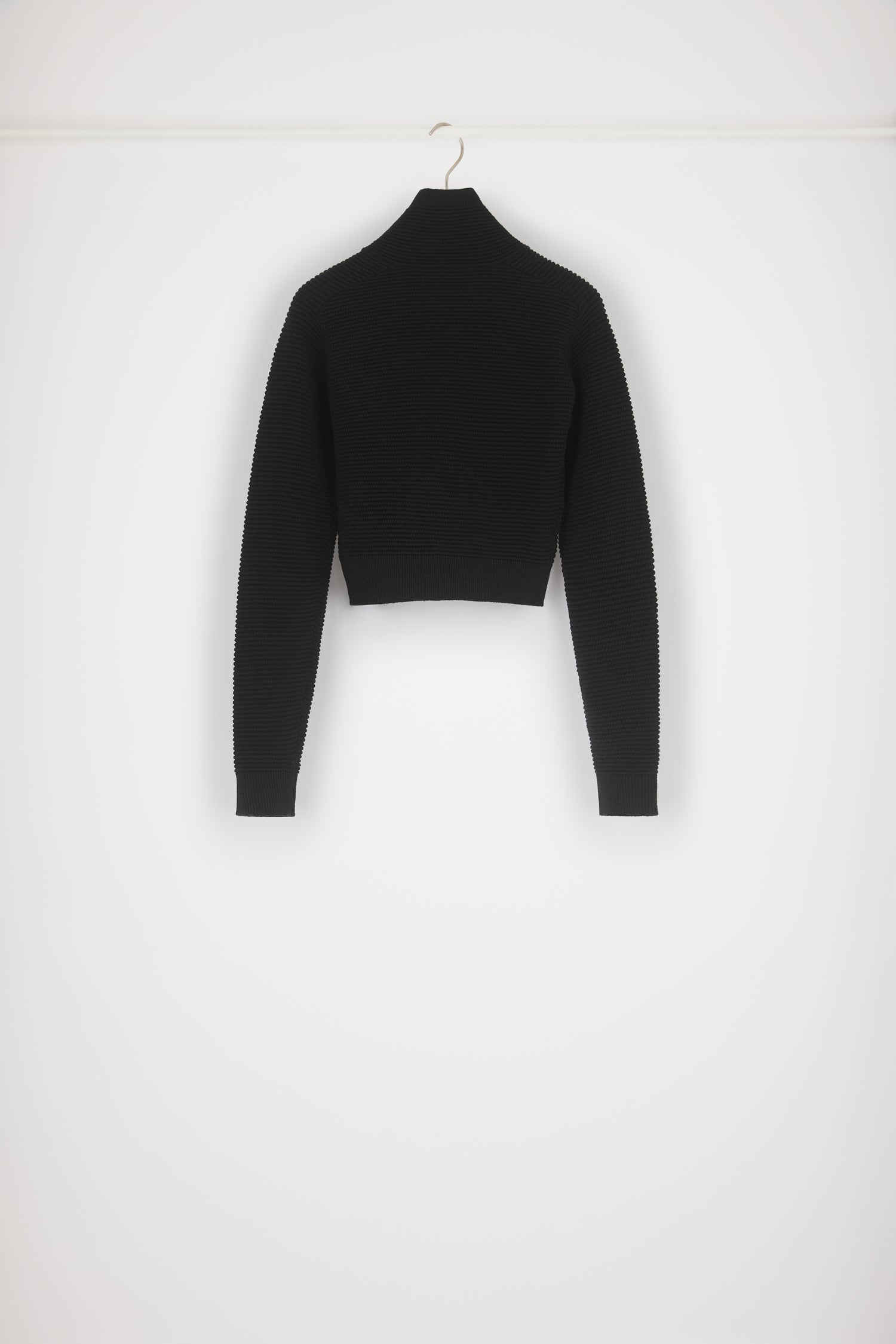 Patou KN097 blouson zippé laine vierge noir cropped