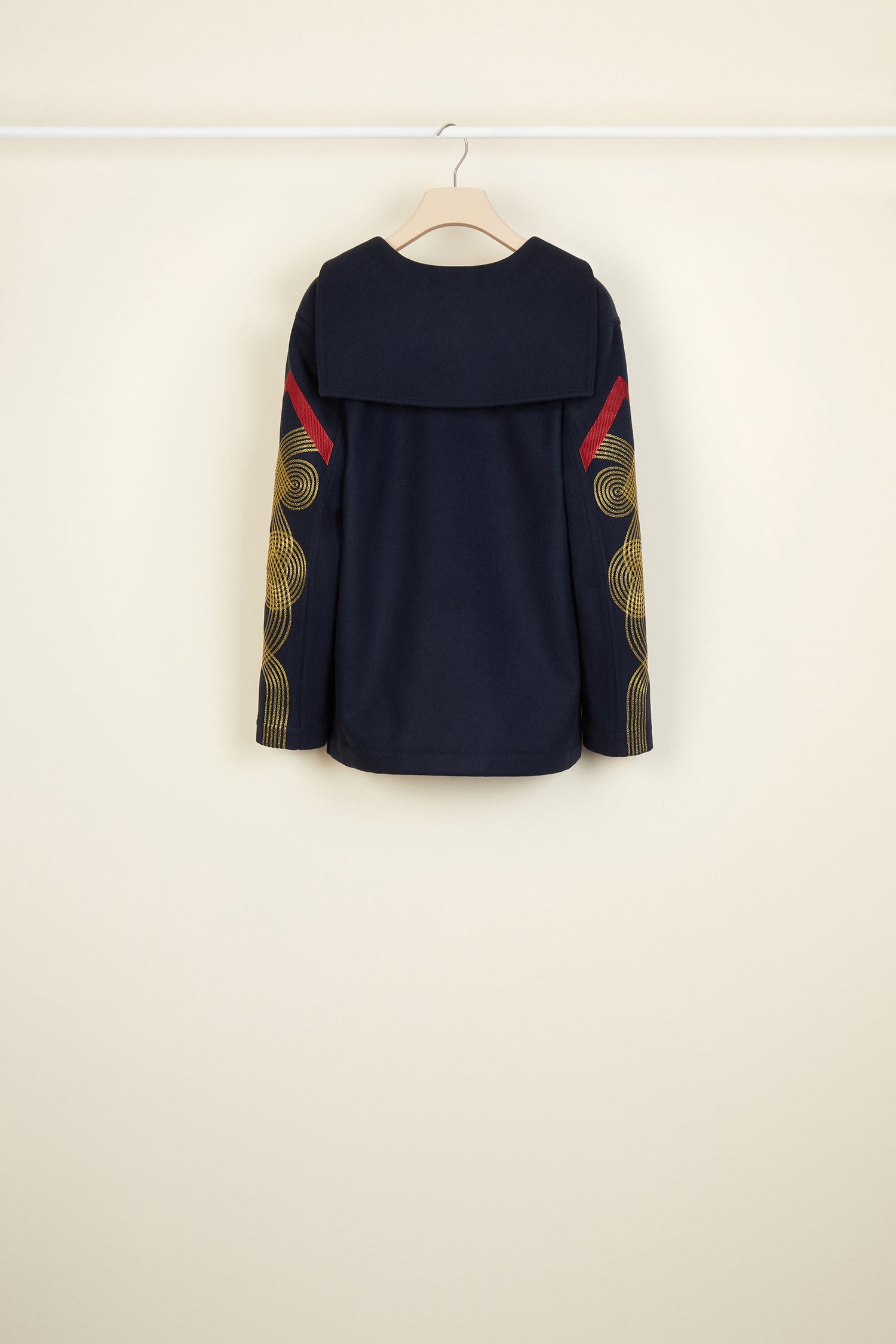 Patou OU004 tunique sailor laine cachemire navy brodée