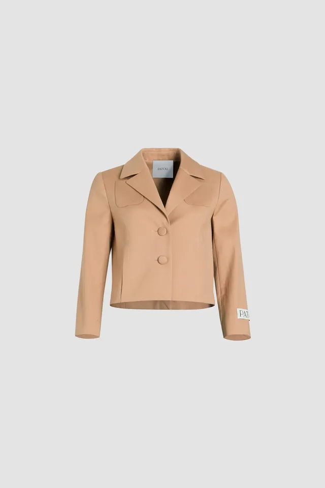 Patou JA046 veste tailleur courte coton bio praline