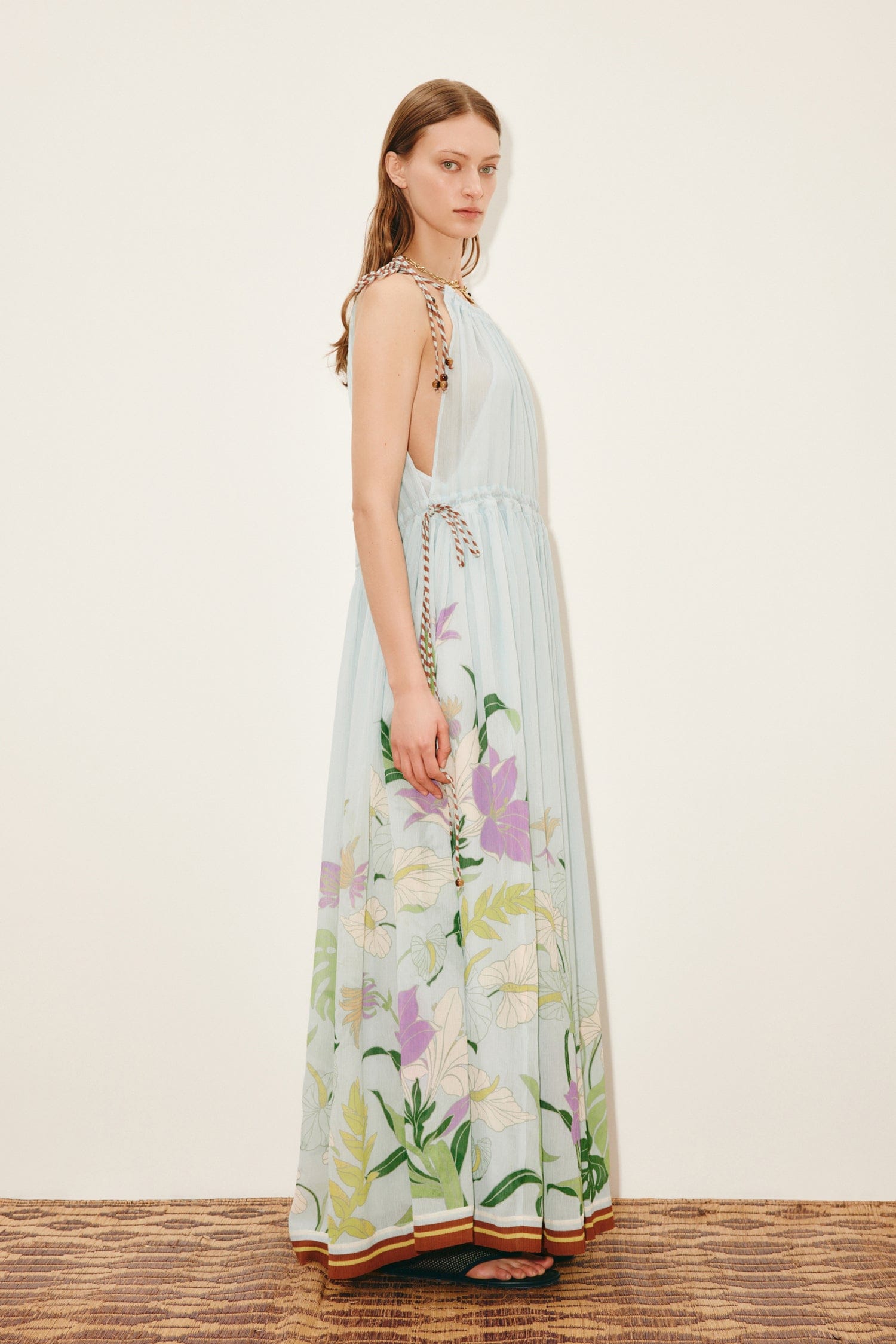 Alemaïs Alfie Sleeveless Robe midi coton soie