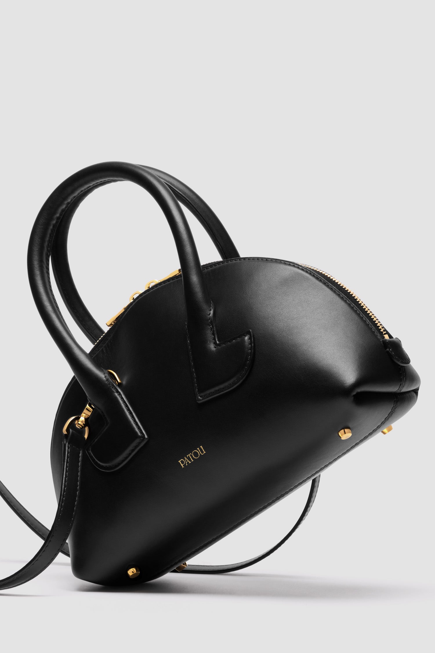 Patou Bags sac bowling noir P25BA019 cuir lisse