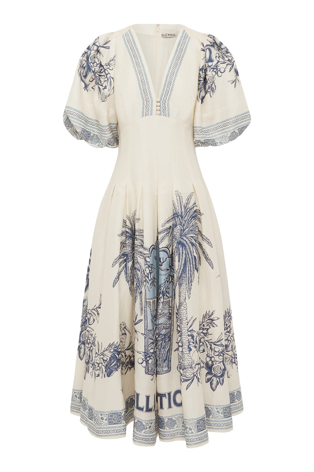 Alemäis Villa Romantica Corset Midi Dress robe corset lin