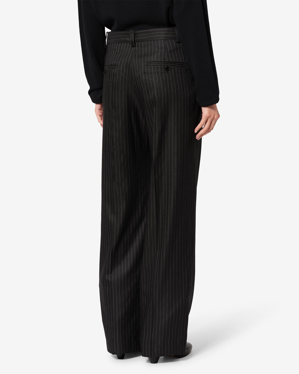 Isabel Marant Noanda pantalon laine noir à rayures