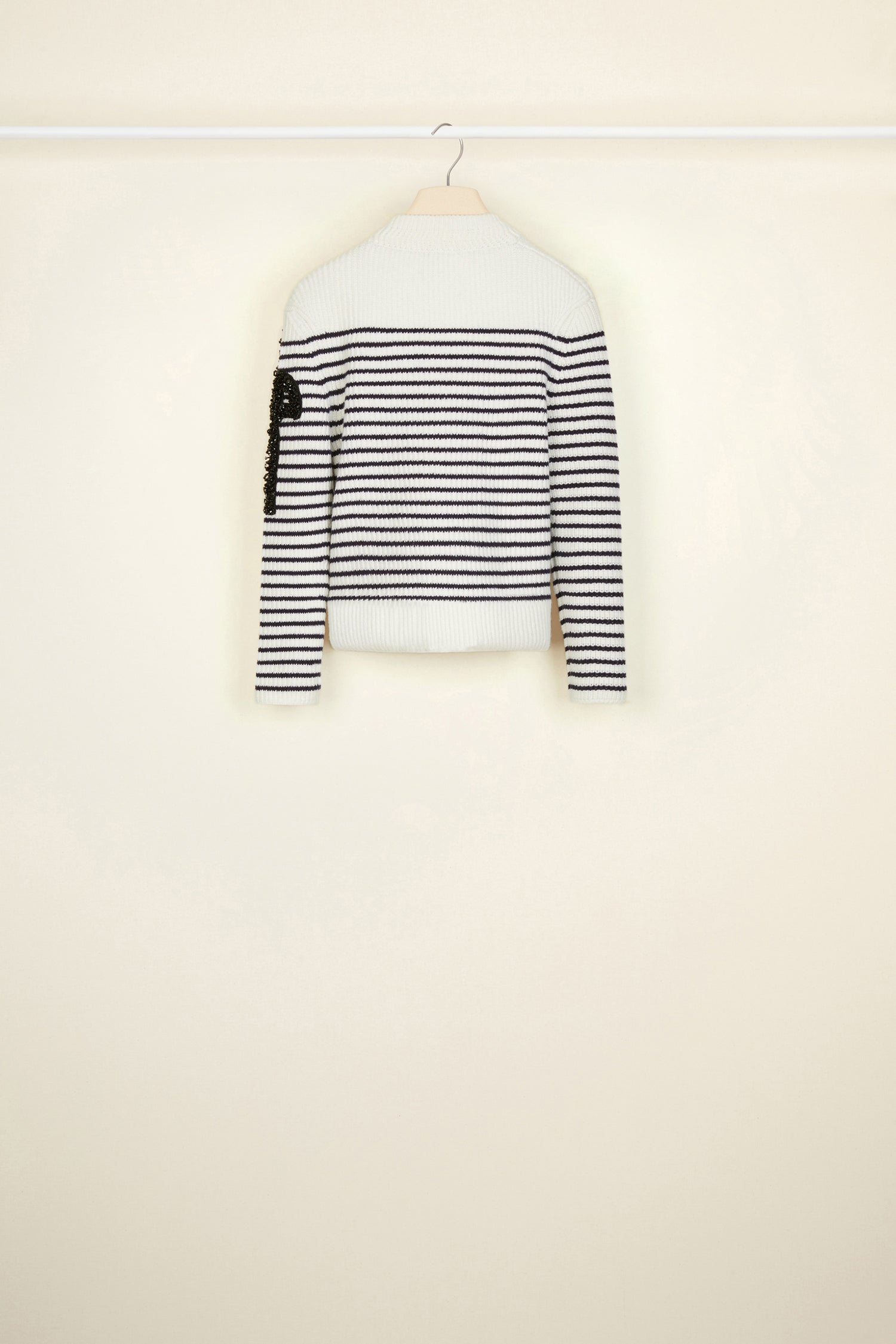 Patou KN003 pull breton laine agneau perles Cream
