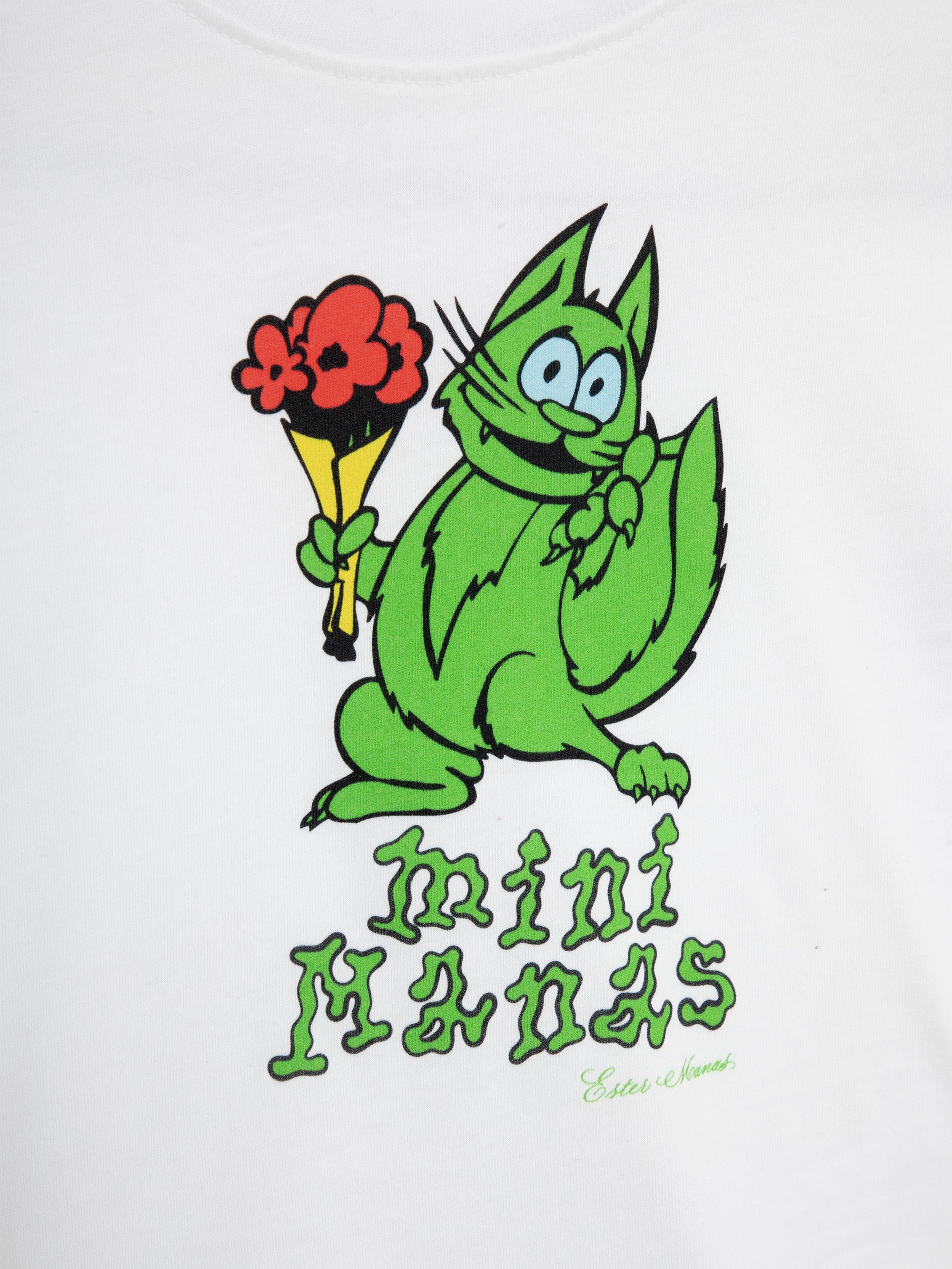 Ester Manas Mini Manas t-shirt bébé chat vert blanc