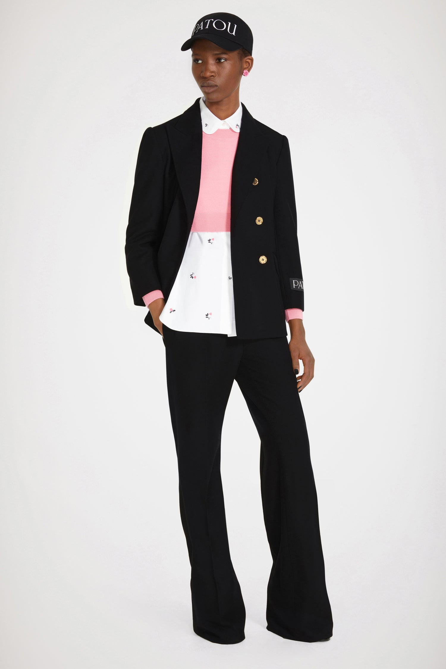 Patou JA027 veste croisée laine cachemire noir 34-44
