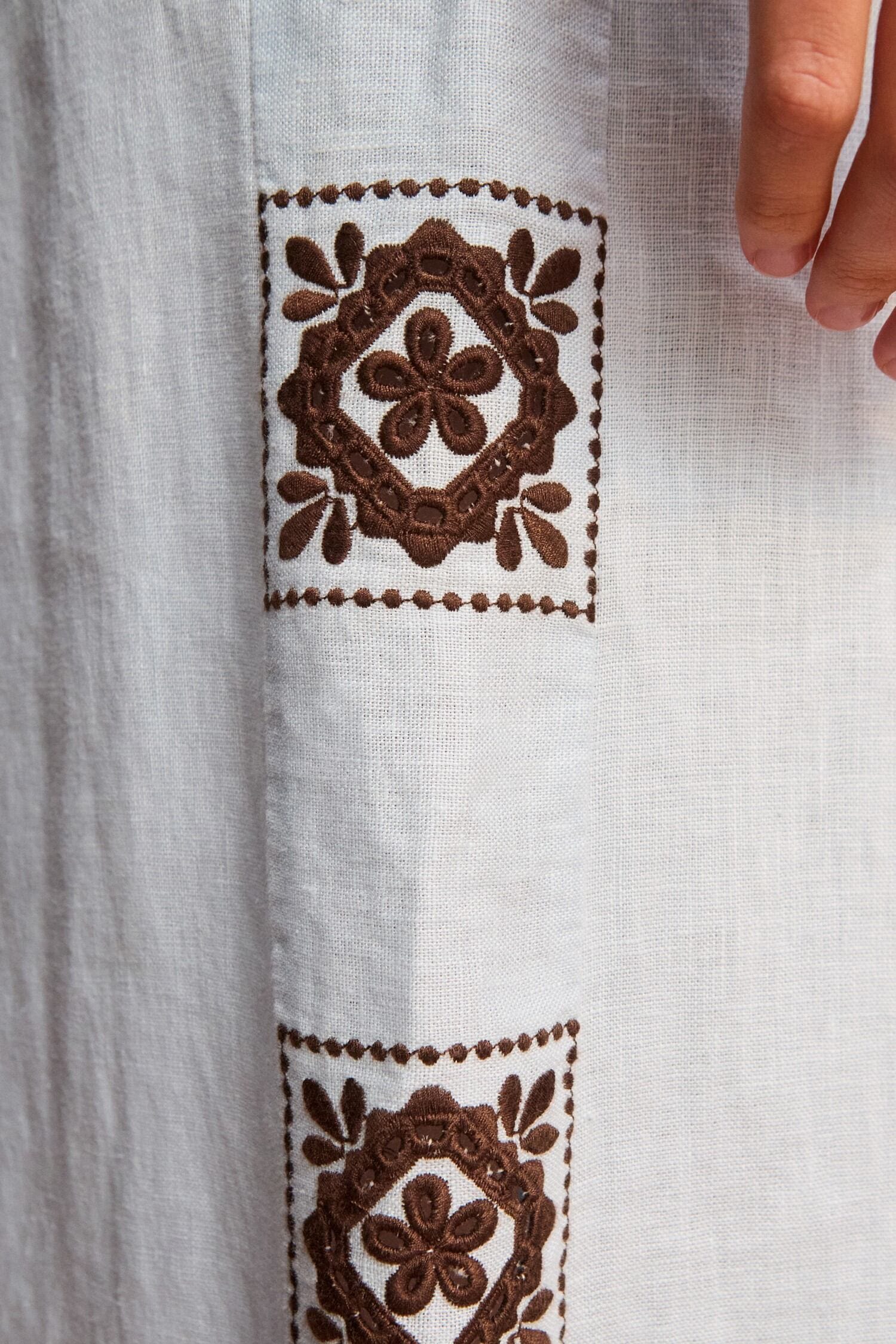 Alemäis Grace pantalon large 10 lin européen brodé