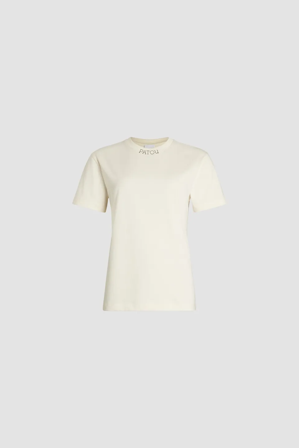 Patou JE125 t-shirt coton bio brodé écru Angora unisexe