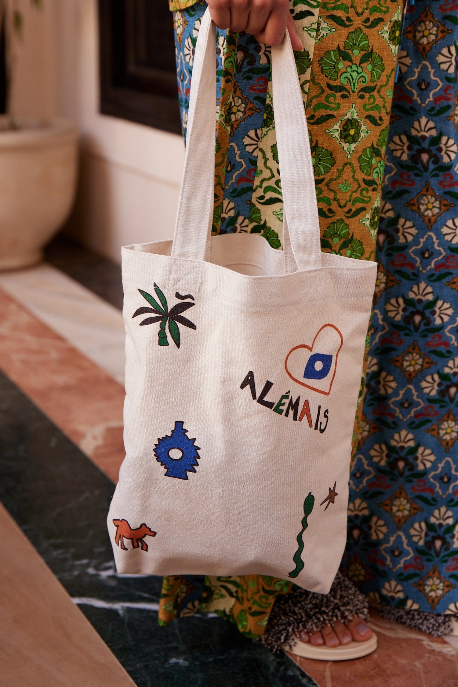 Alemäis Maroc Library tote bag coton imprimé taille unique