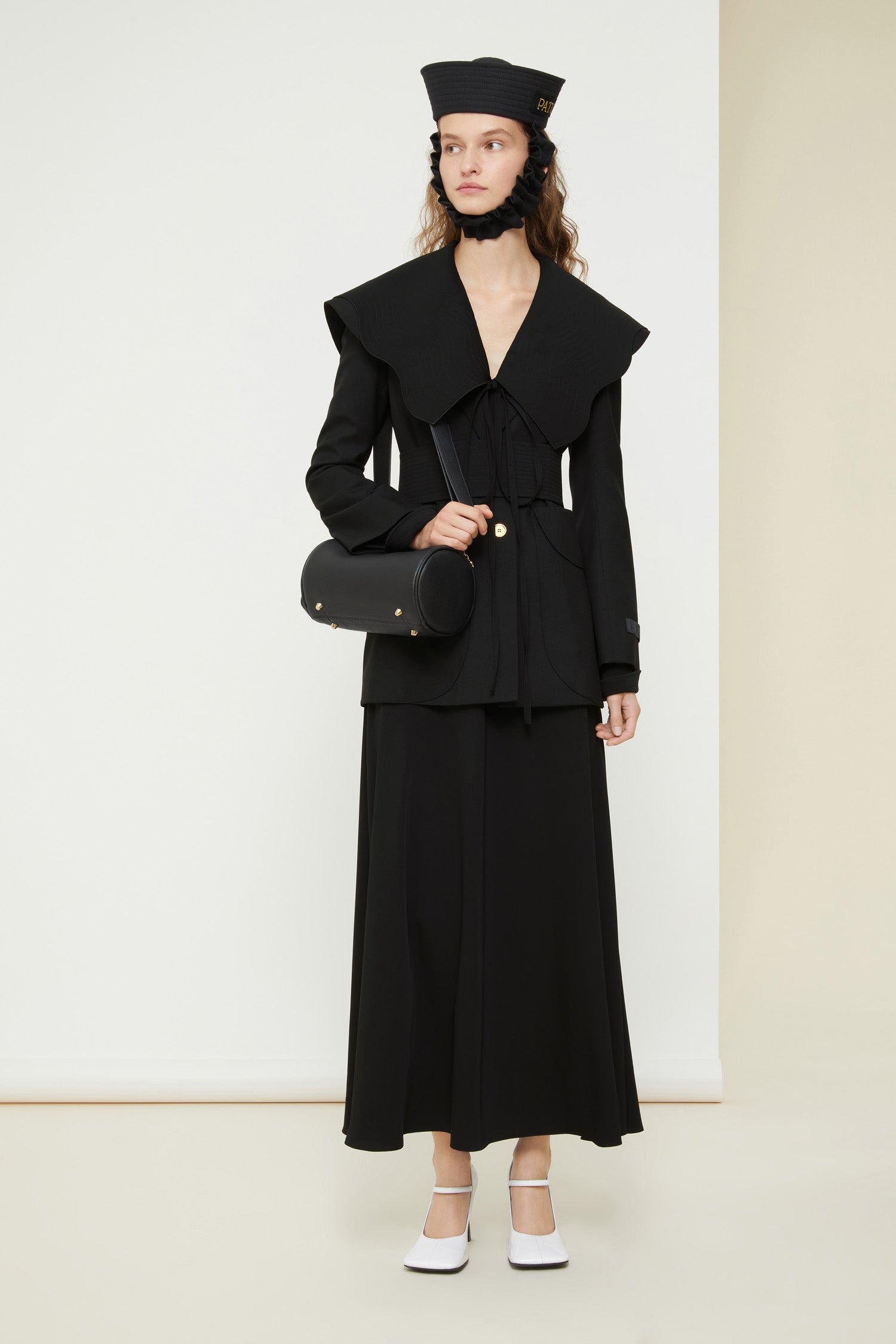 Patou H21DR0620012999B robe maxi cady noir col