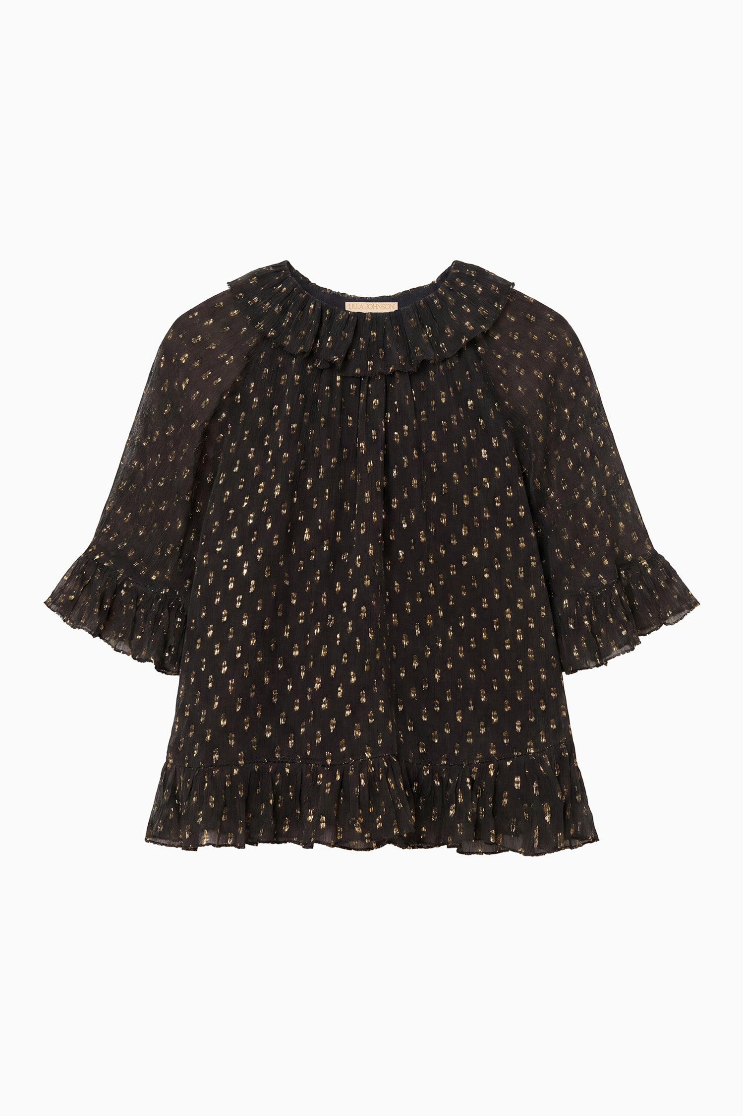 Ulla Johnson Minna blouse noir soie volants
