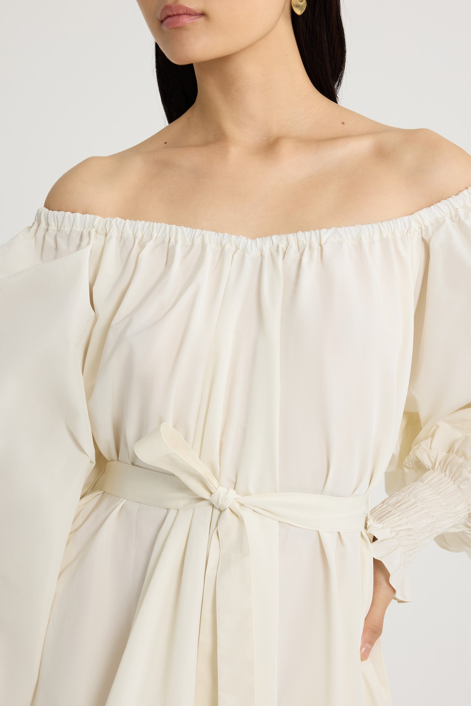 Patou E25DR1150011007W robe maxi ivoire faille recyclée