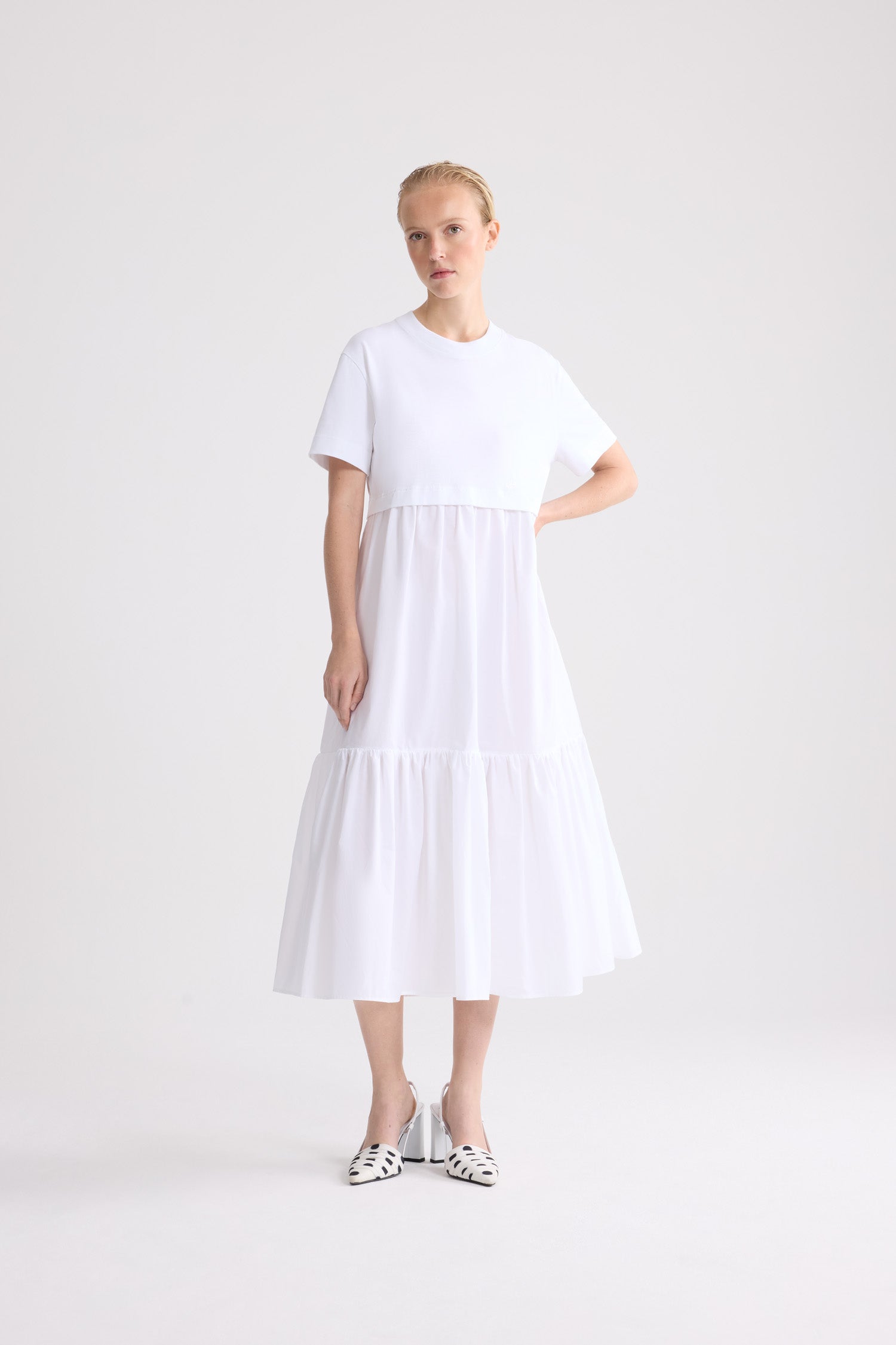 Patou JE2489990001W robe midi coton blanc volume