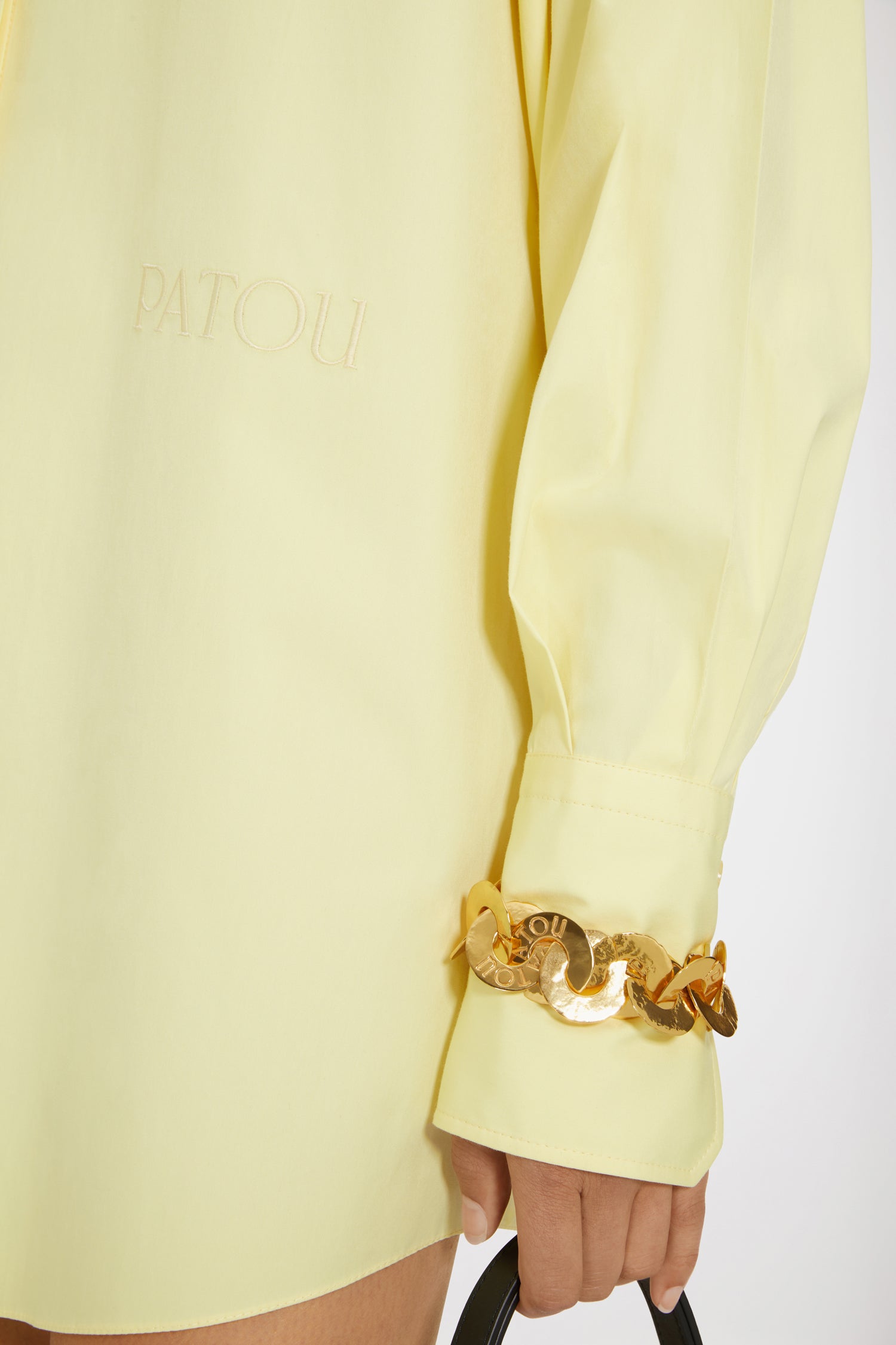 Patou DR086 robe chemise coton jaune Crocus