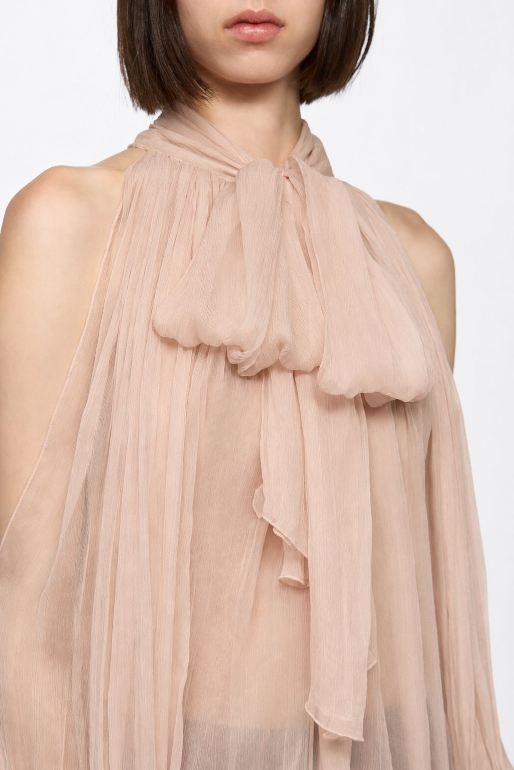 ATU Body Couture SILK chemise soie nude foulard taille S