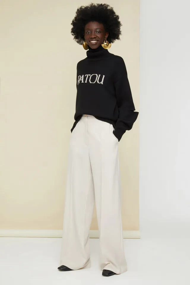 Patou A20TR0020005093C pantalon droit Champagne laine eco