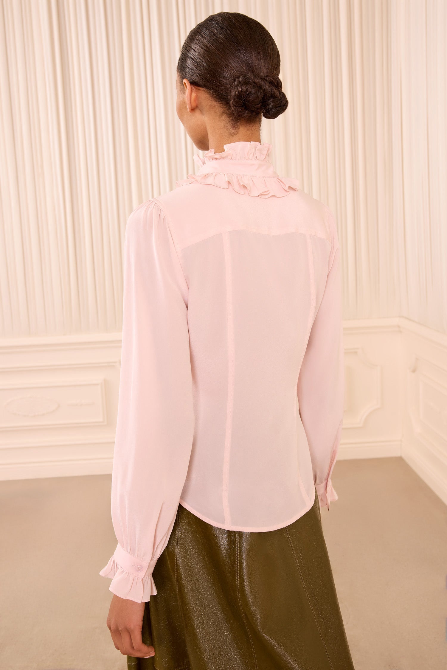 Ulla Johnson Catroux Long Sleeve Silk Blouse blouse soie Powder