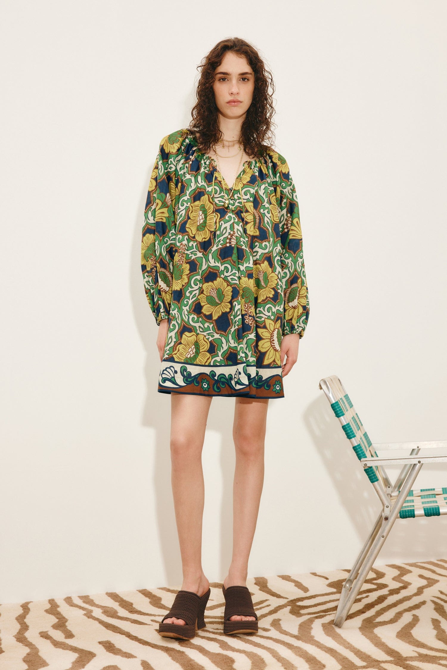 Alemäis Liana Mini Dress robe mini ramie imprimé botanique