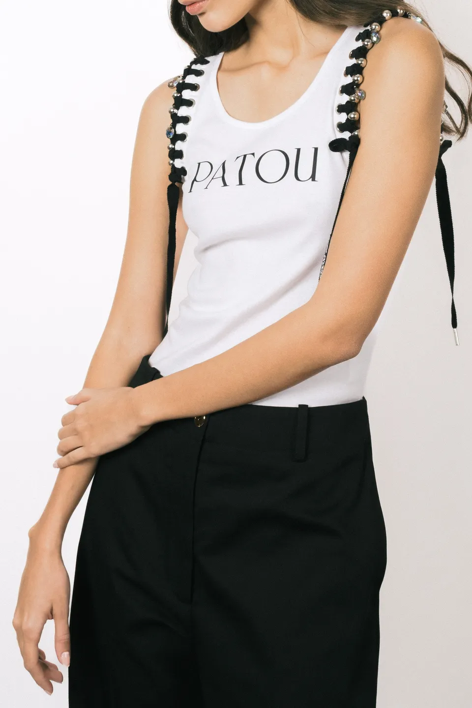 Patou SP051 Débardeur Coton Bio Noir Upcycling Tank