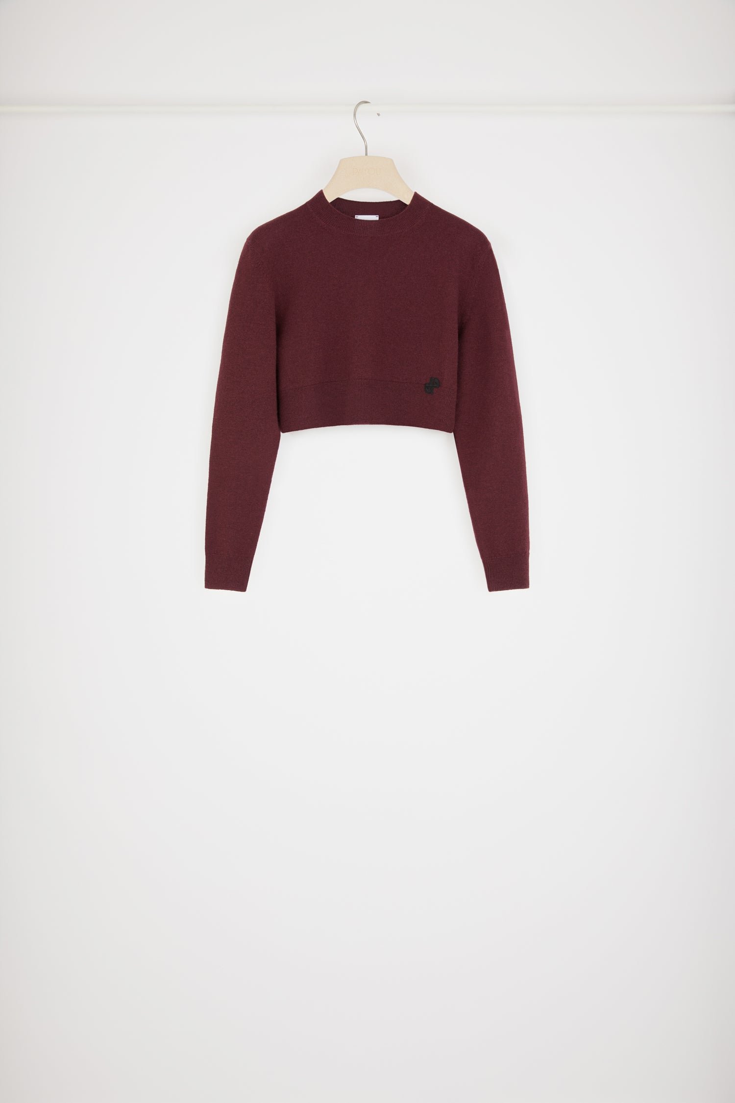 Patou KN099 Pull court laine cachemire ruby wine
