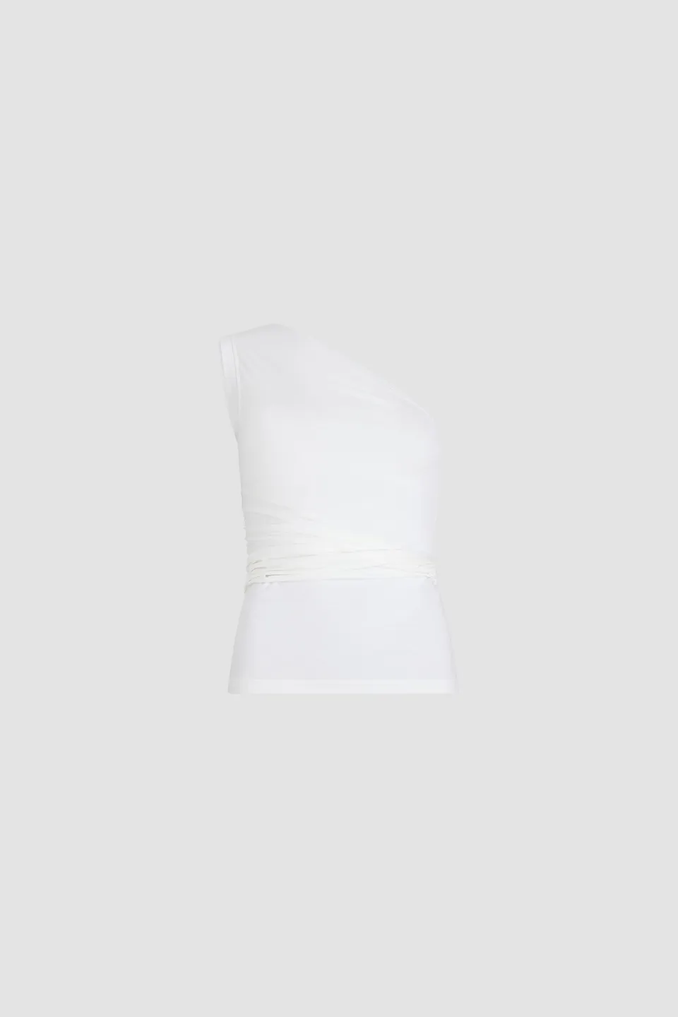 Patou JE154 top une-épaule coton bio blanc