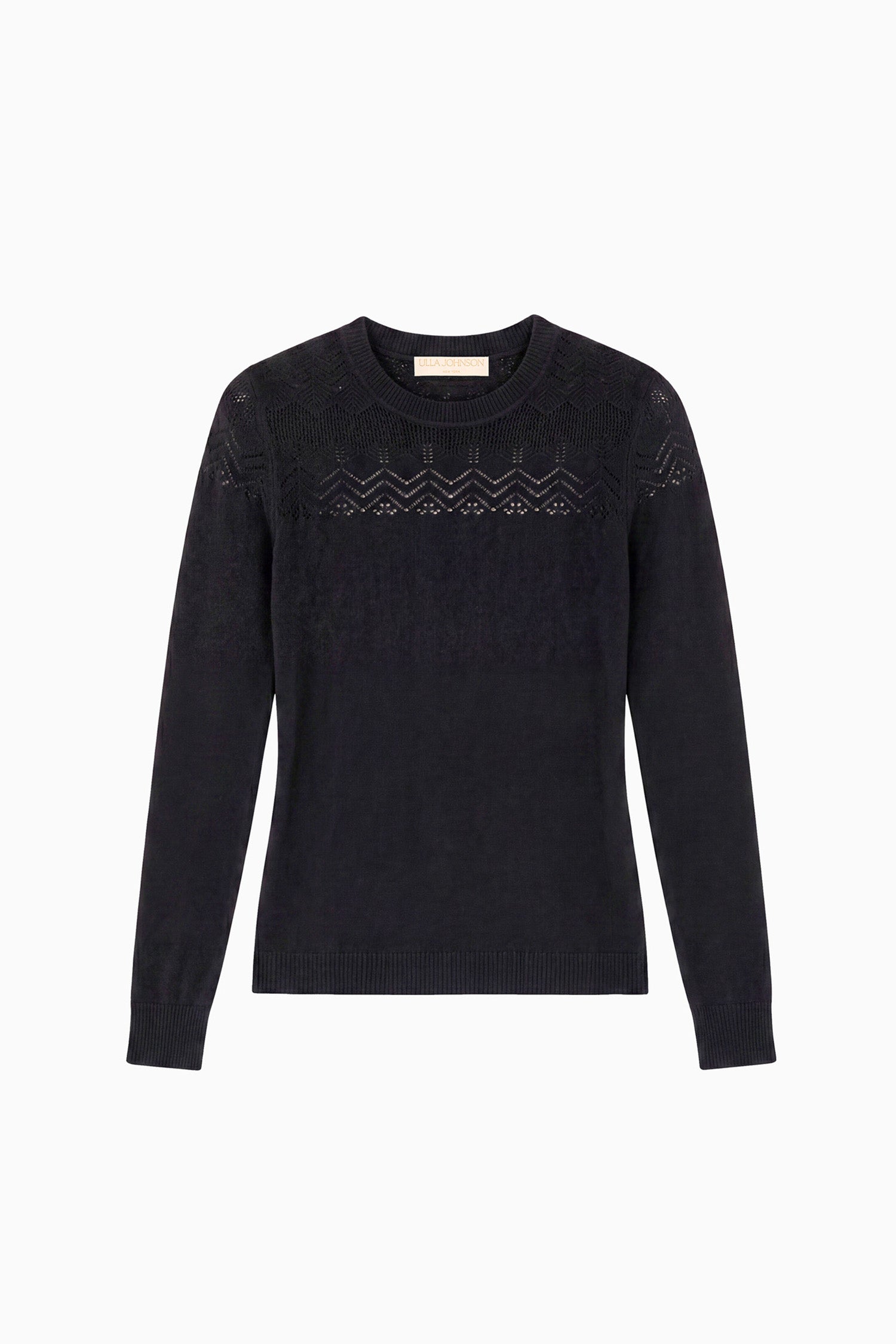 Ulla Johnson Emelie Top pull cachemire noir manches longues