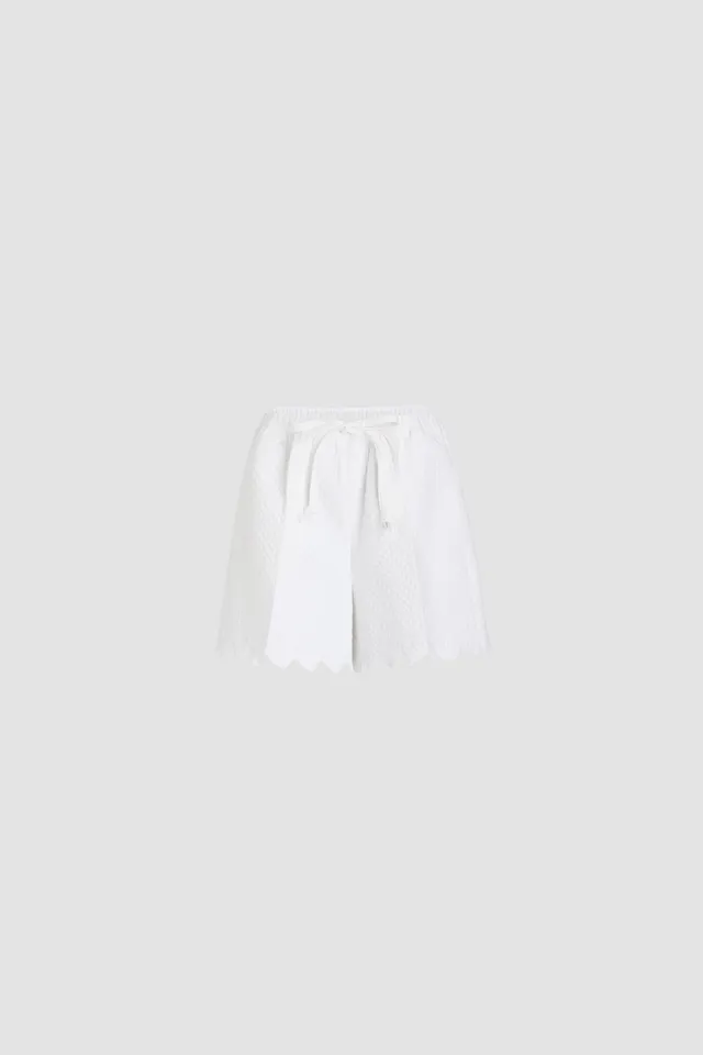Patou P25TR047 short viscose blanc matelassé 34-44