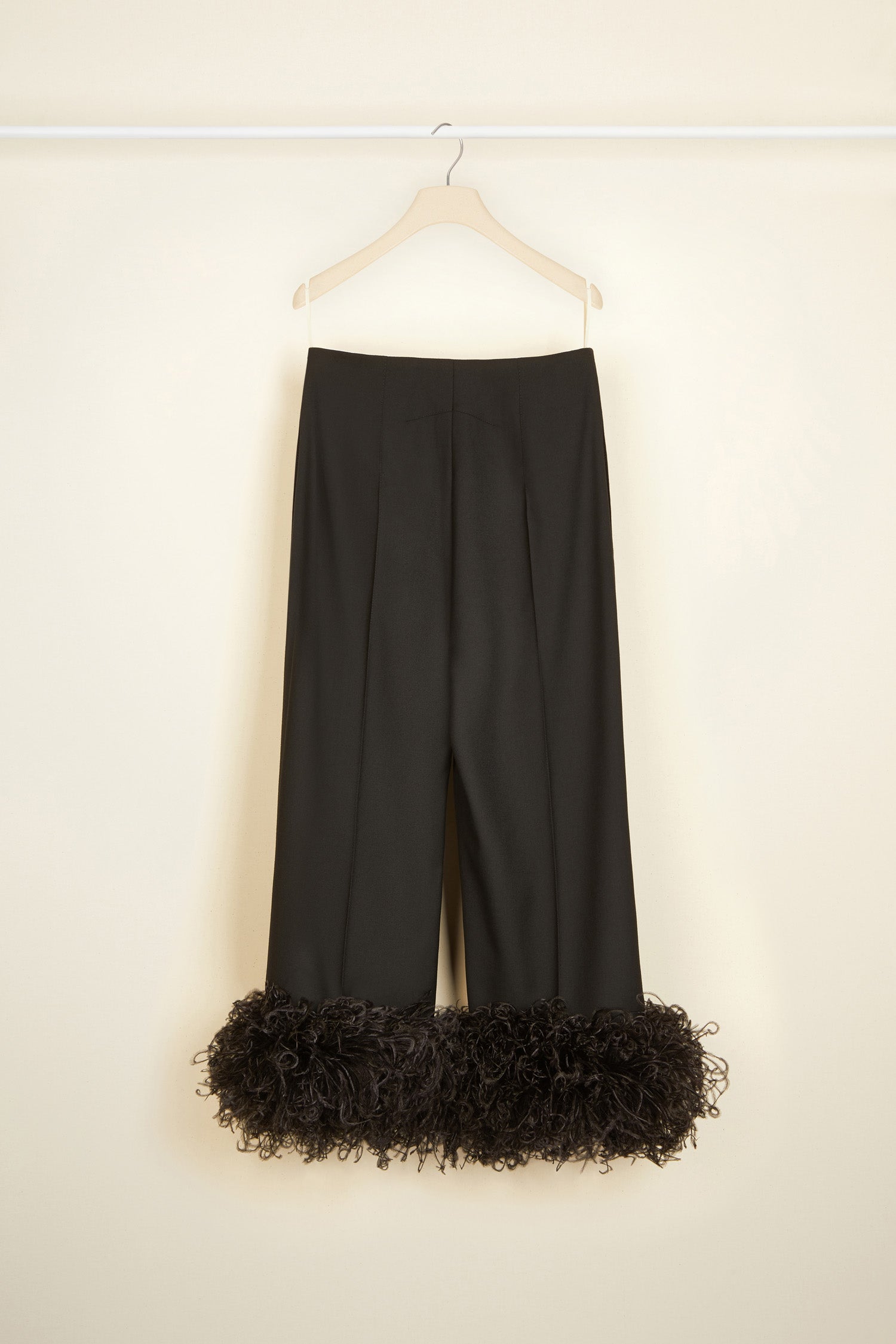 Patou P21TR0110005999B pantalon laine noir plumes