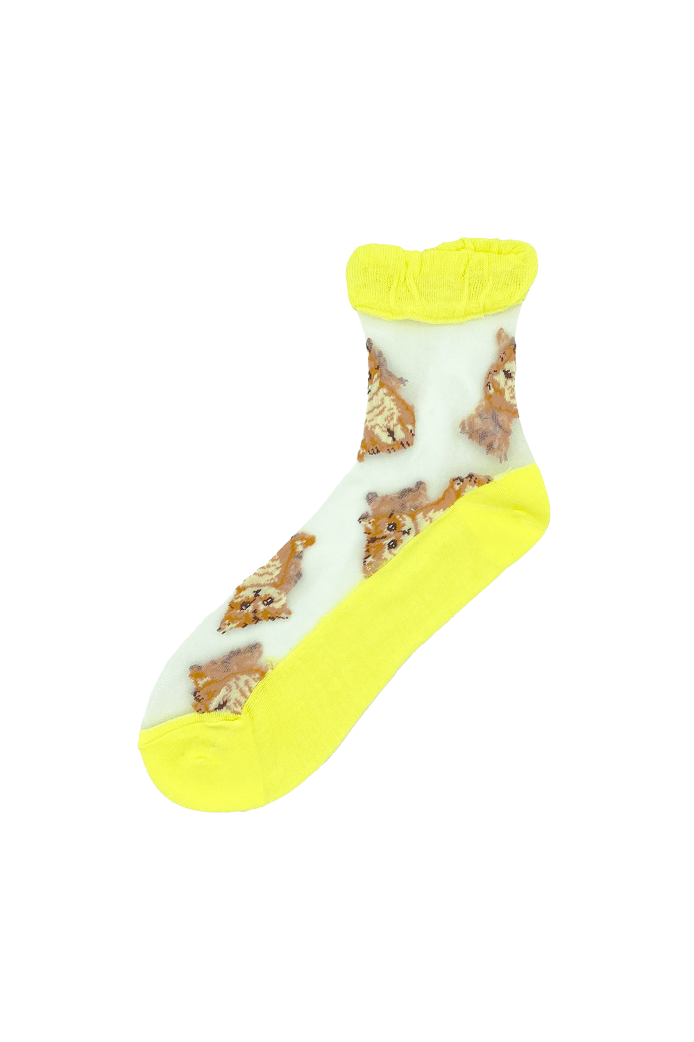 PAUL & JOE Nounette chaussettes jaunes transparentes motifs