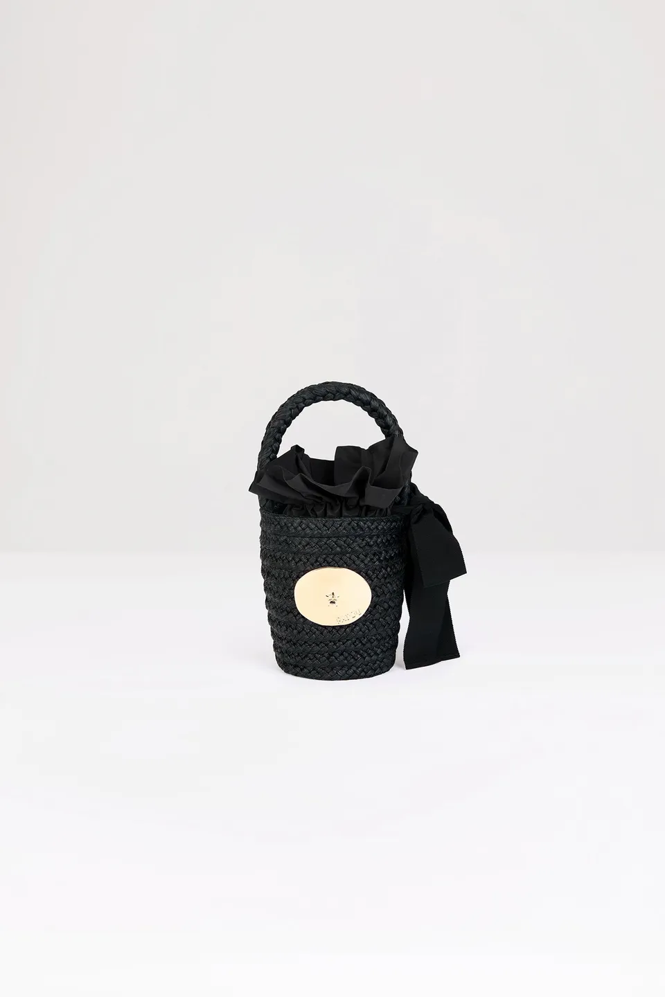 Patou Bucket P24AC0610140999B sac raphia Noir