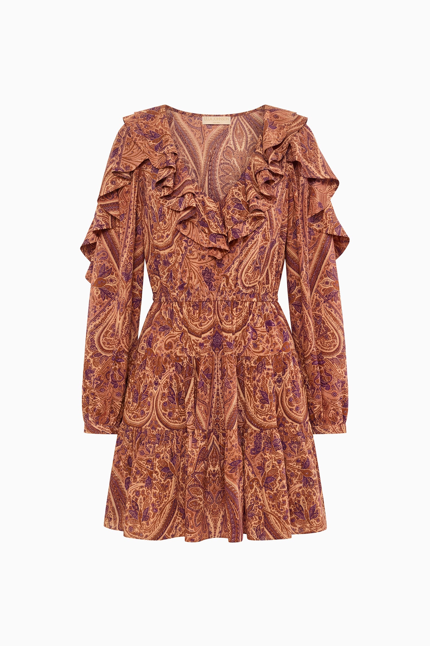 Ulla Johnson Vivi FA260135 robe mini Rosette orange soie