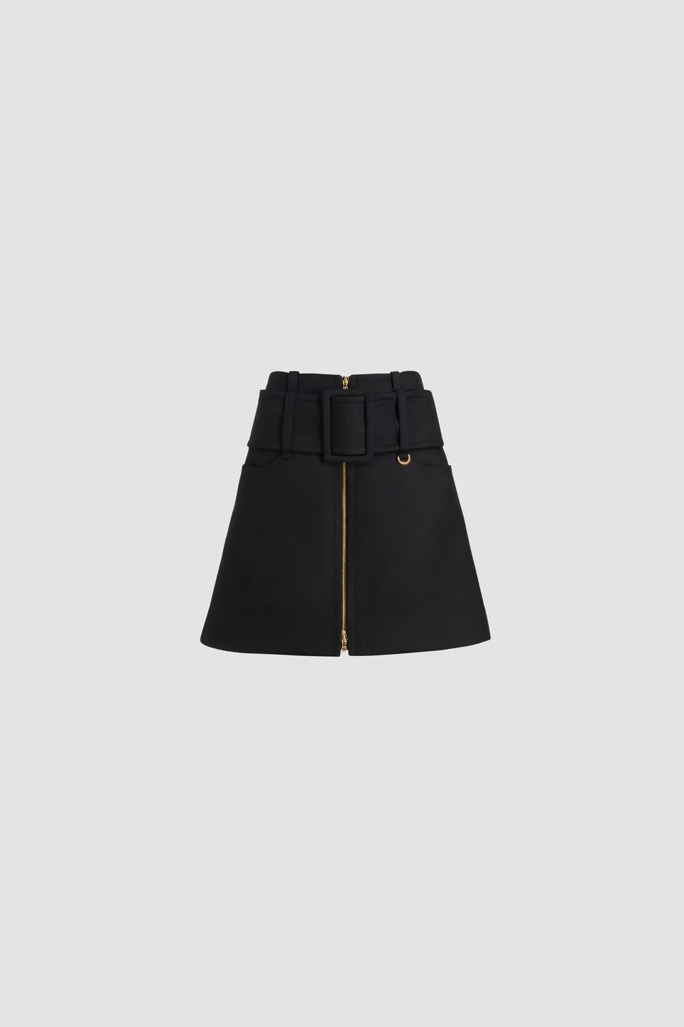 Patou H25SK0920218999B mini jupe noir laine zip 34-44