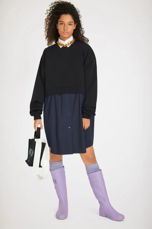Patou H22JE0559989999B robe sweat coton bio Noir