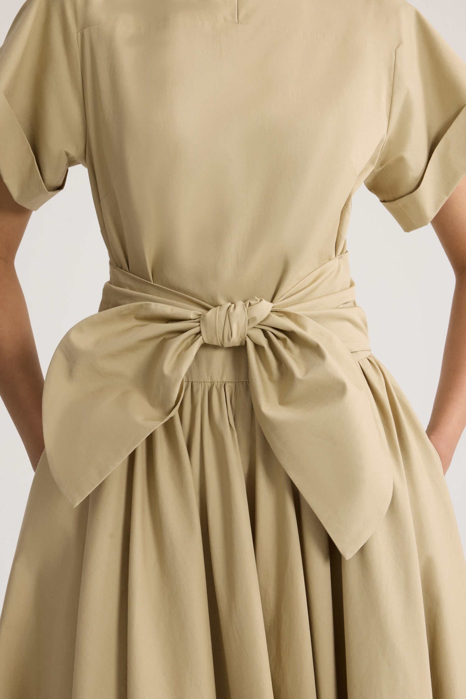 Patou DR241 robe midi coton bio Safari Sand manches courtes