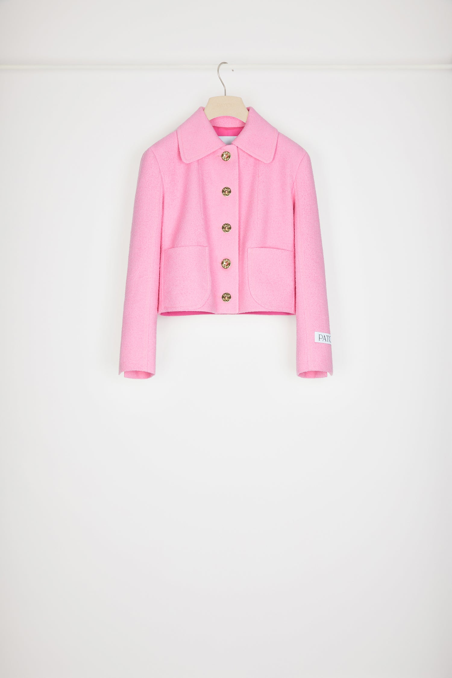 Patou JA031 veste tweed coton Begonia Pink courte