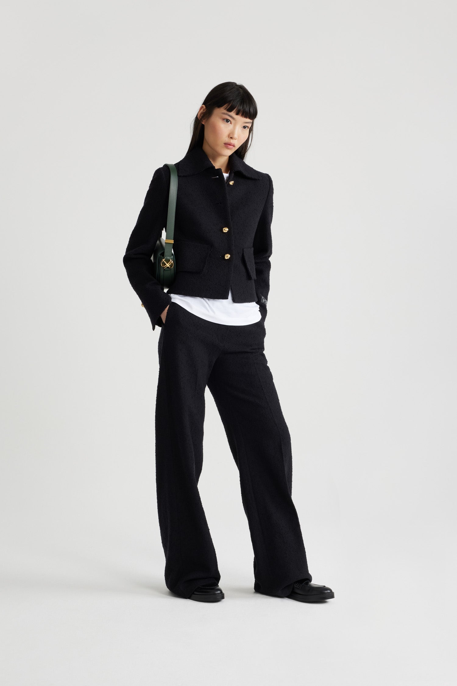Patou Iconic veste tweed laine noire 34-44