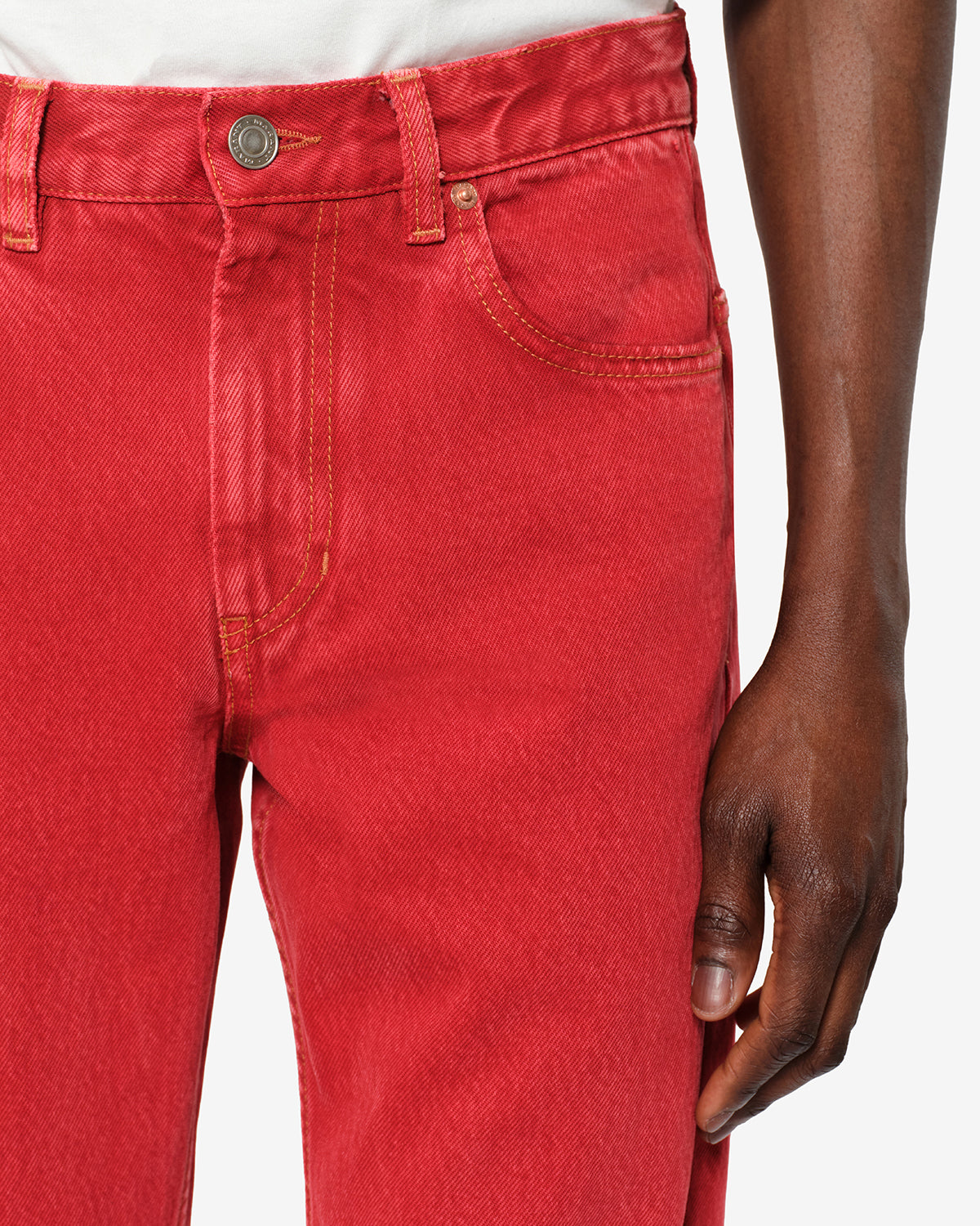 Isabel Marant Jude jean vintage rouge 27 denim droit