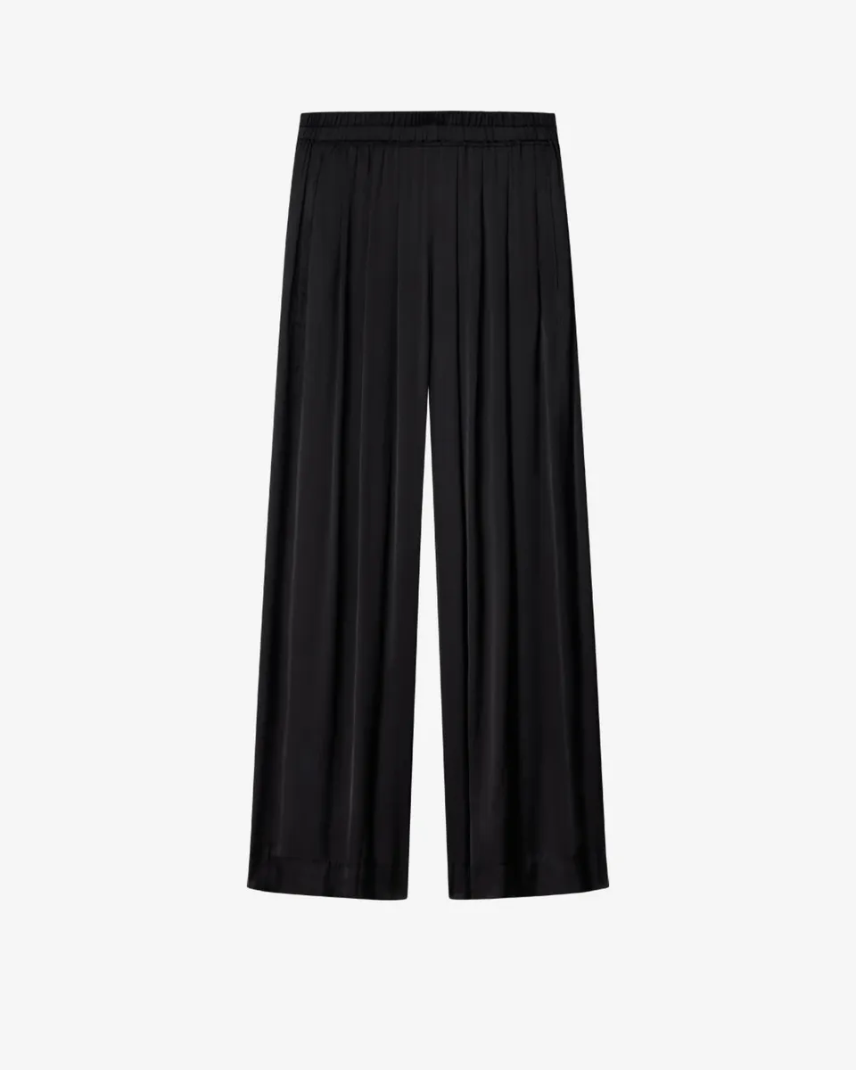Isabel Marant Nolia PA0716FA pantalon satin noir