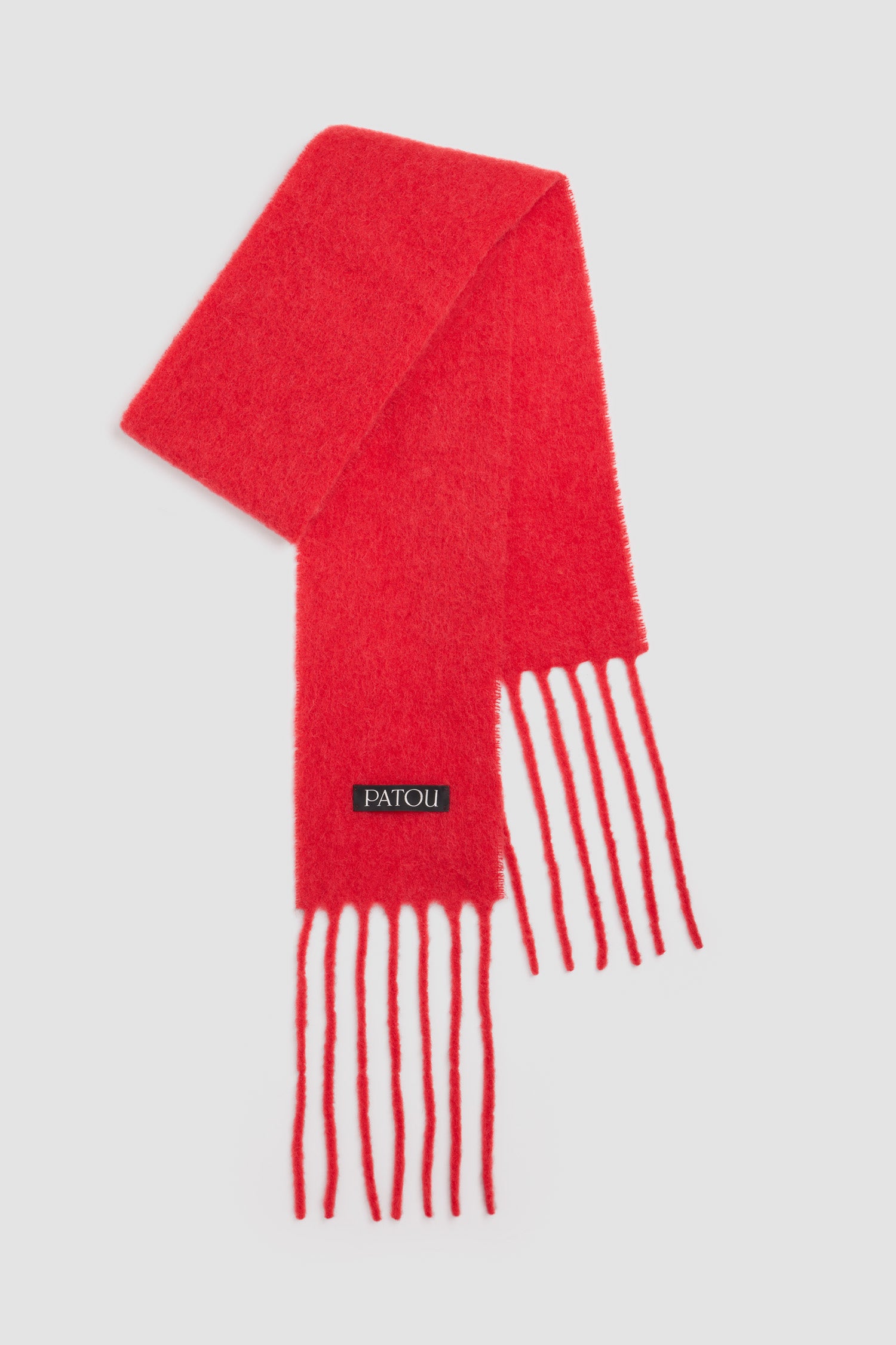 Patou H25AC1170238314R écharpe alpaga rouge Elixir franges
