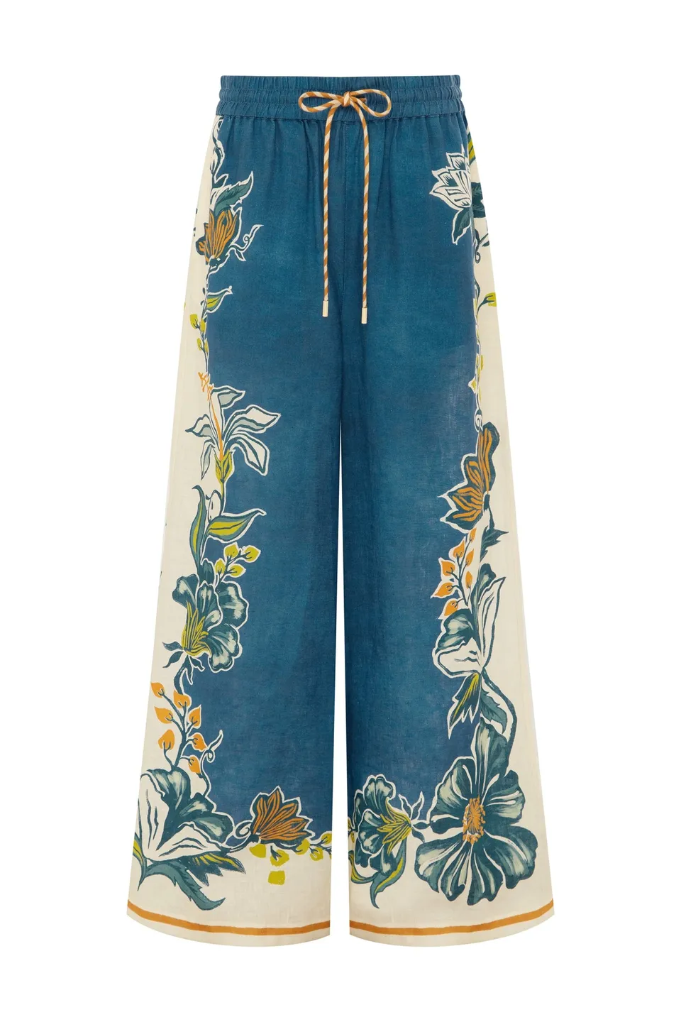 Alemäis Luda pantalon large lin imprimé taille 10