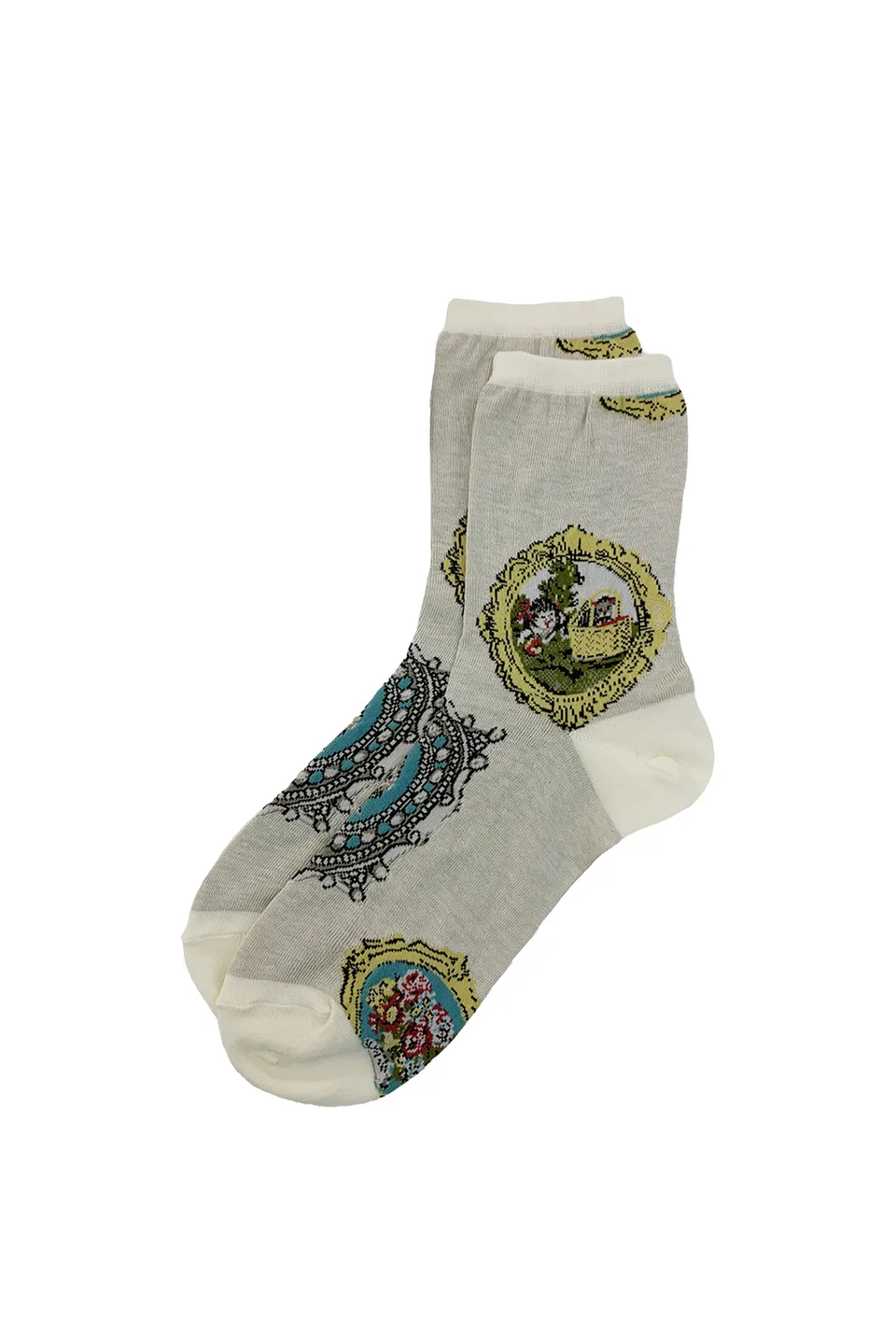 PAUL & JOE chaussettes coton médaillon blanc 36-39