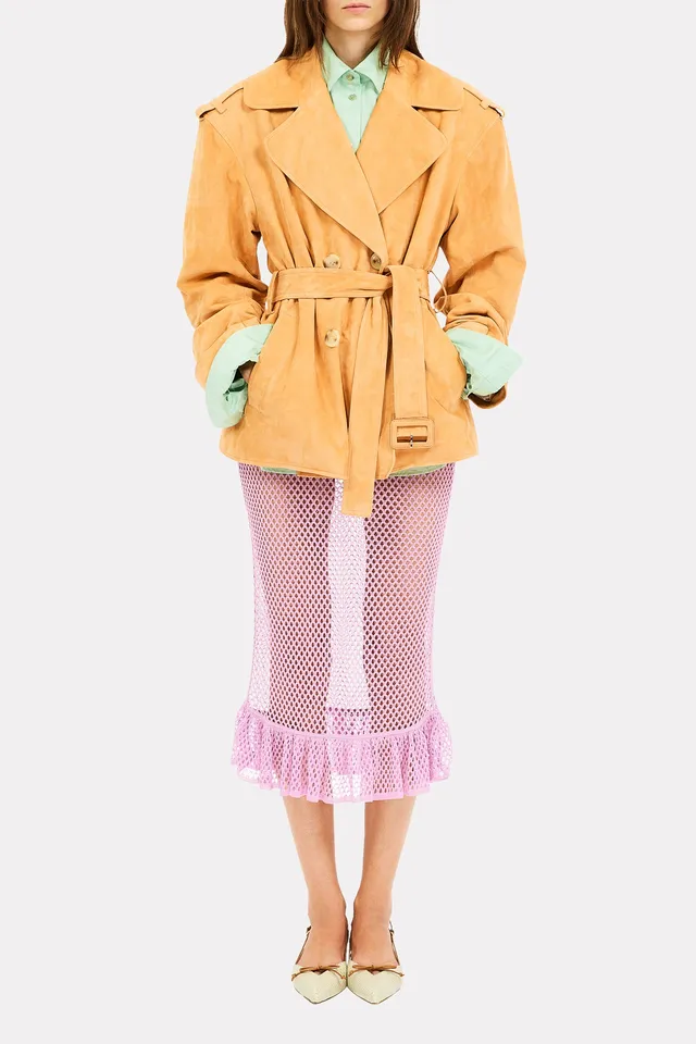 Ulla Johnson Corinne Belted Jacket veste Fawn daim